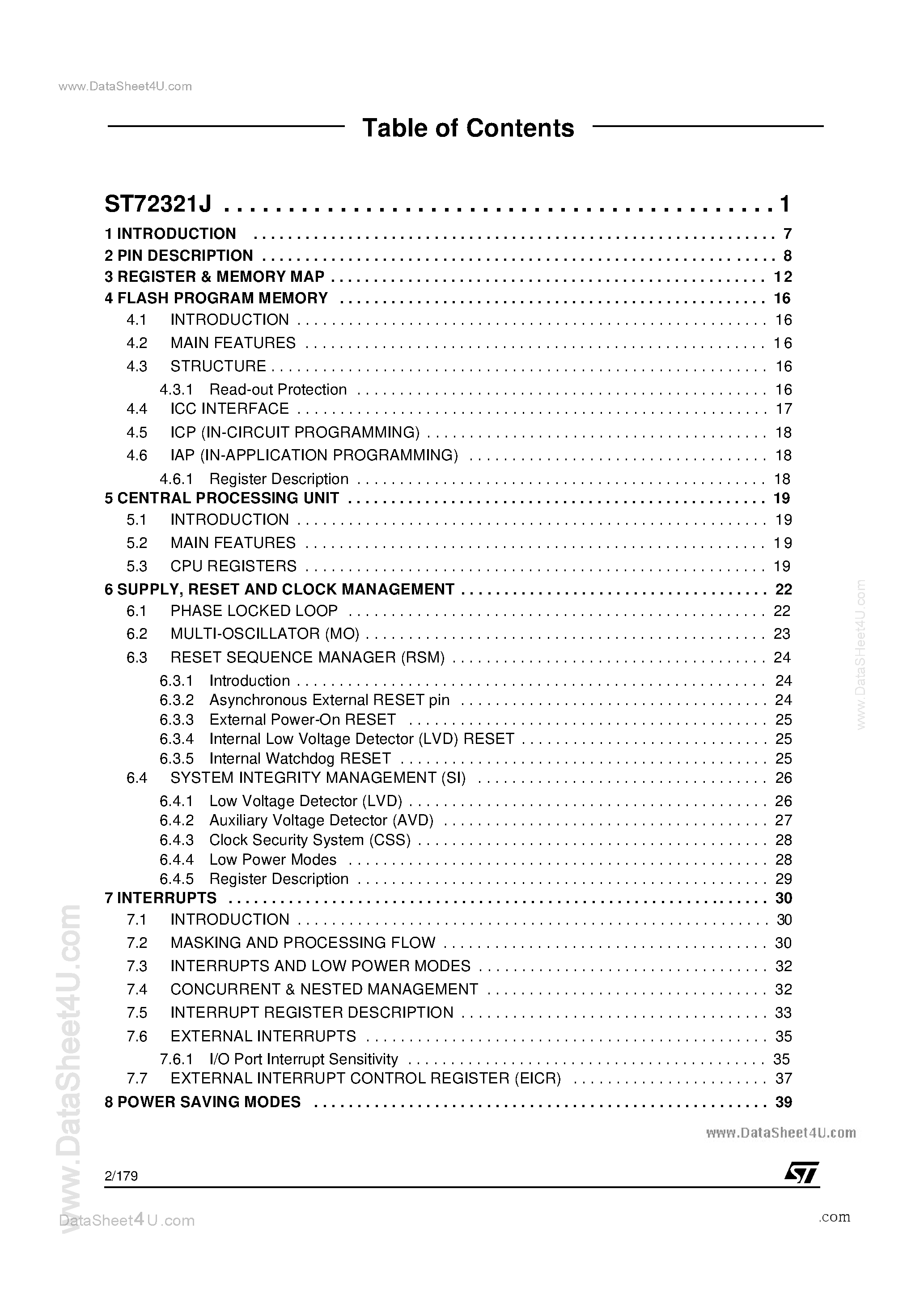 Даташит ST72F321J - 8-BIT MCU страница 2