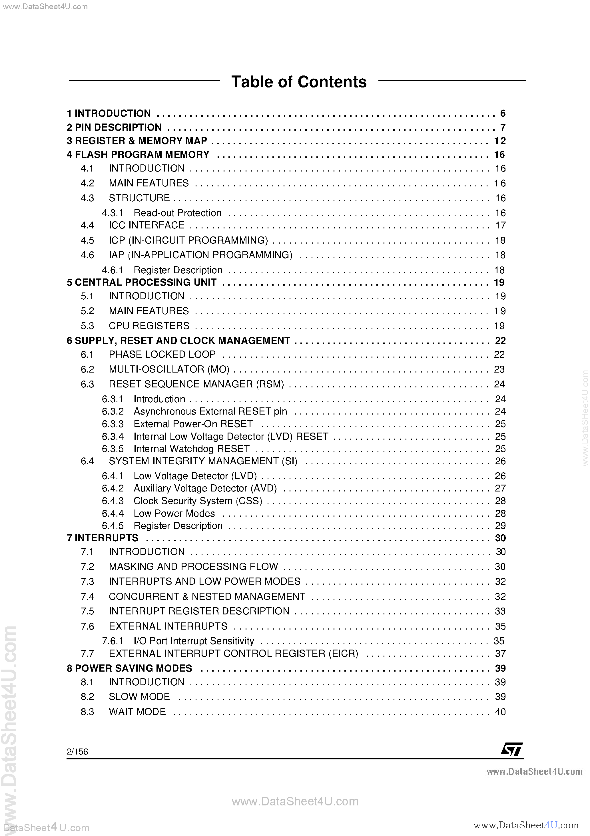 Даташит ST72F324J - 8-BIT MCU страница 2