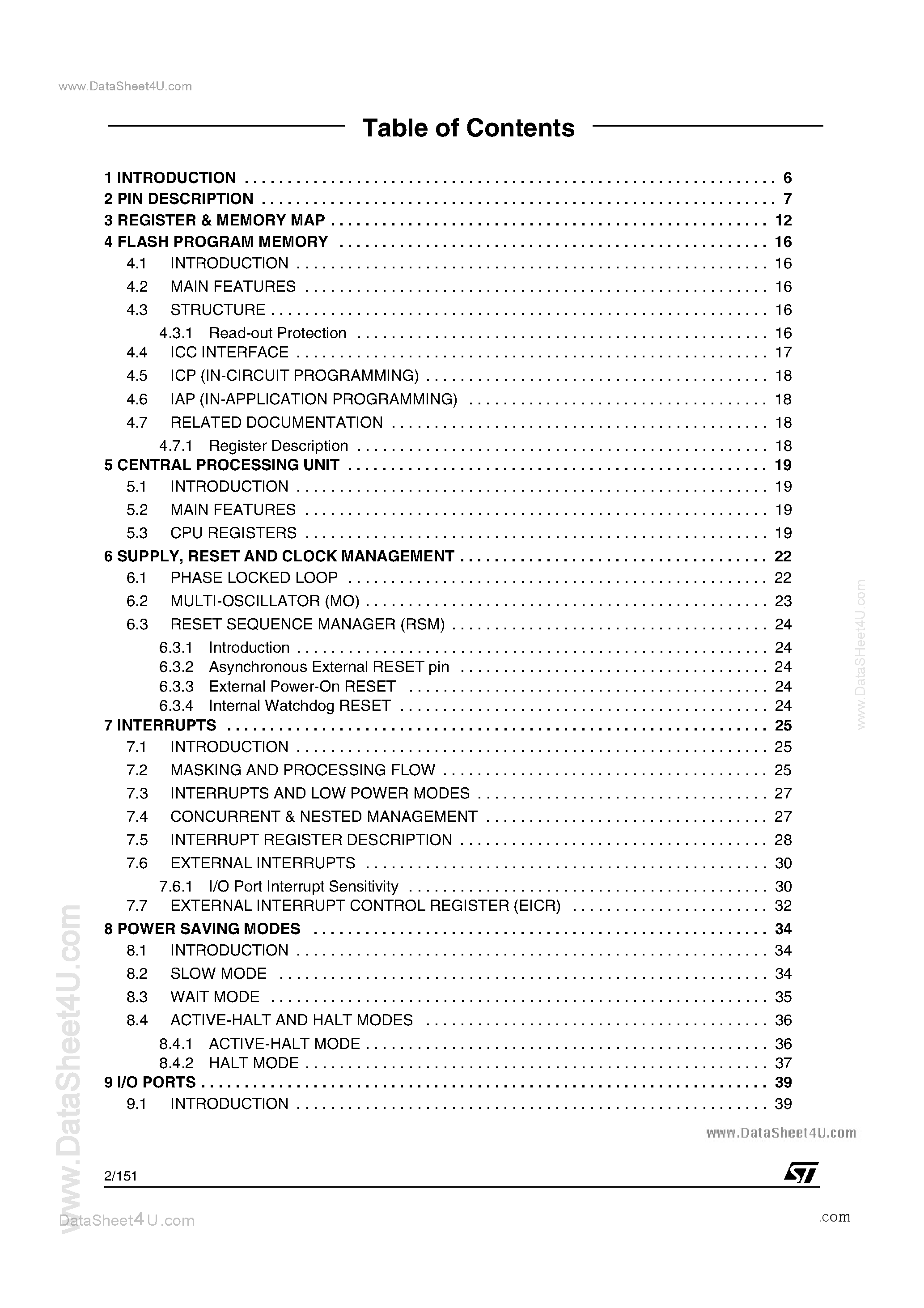 Даташит ST72F324BL - 3V RANGE 8-BIT MCU страница 2