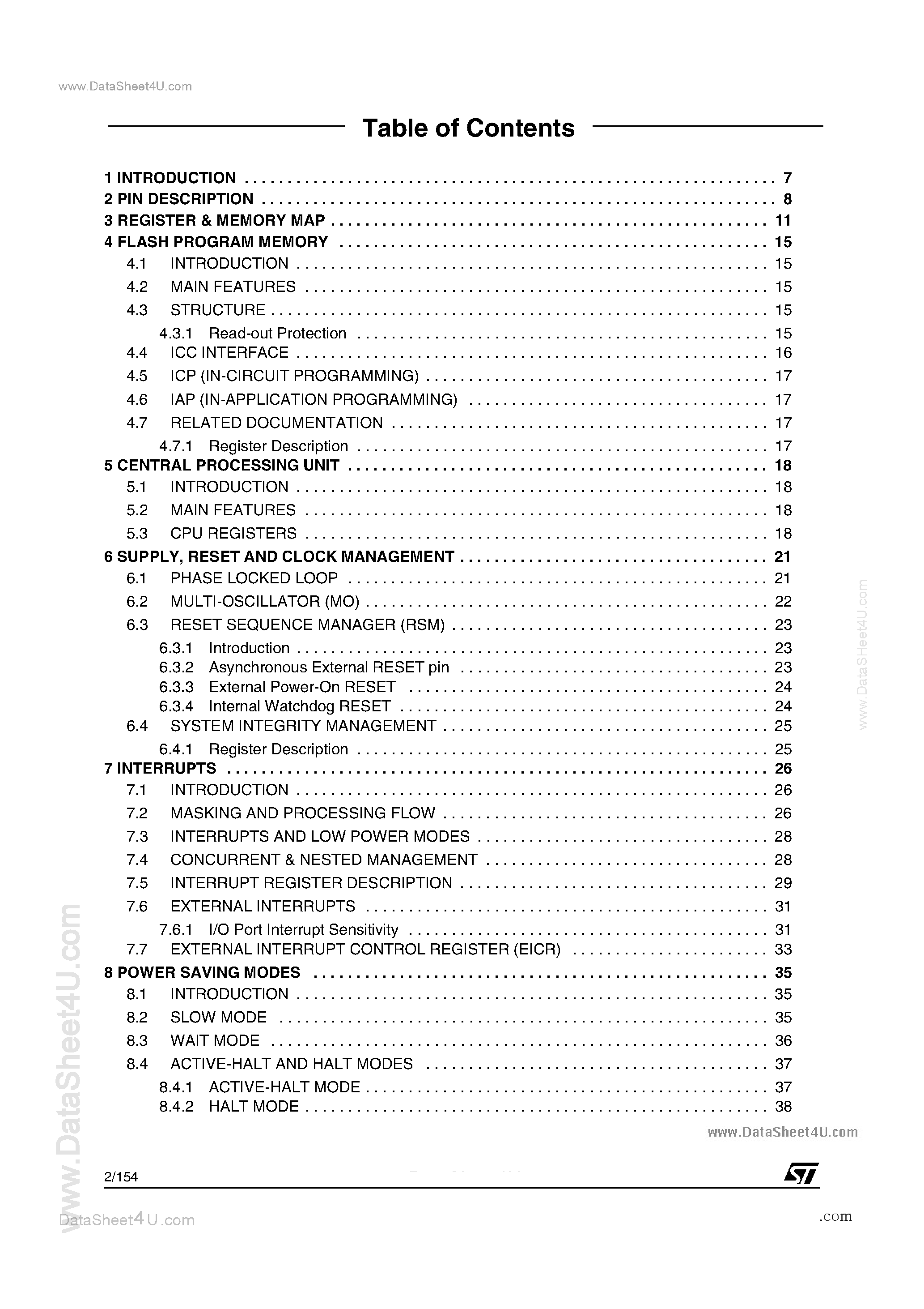 Даташит ST72F32A - 8-BIT MCU страница 2