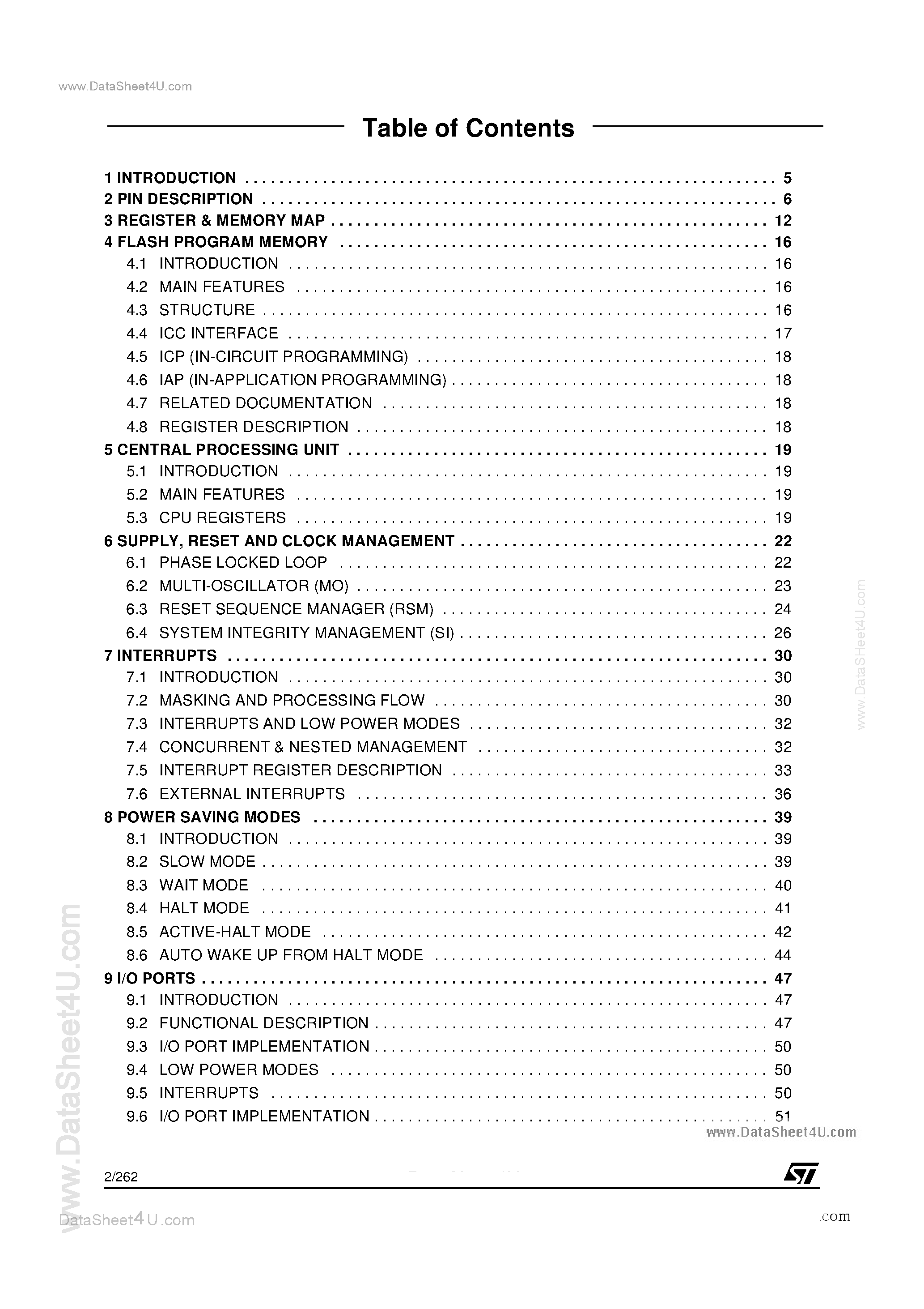 Даташит ST72F561 - 8-BIT MCU страница 2