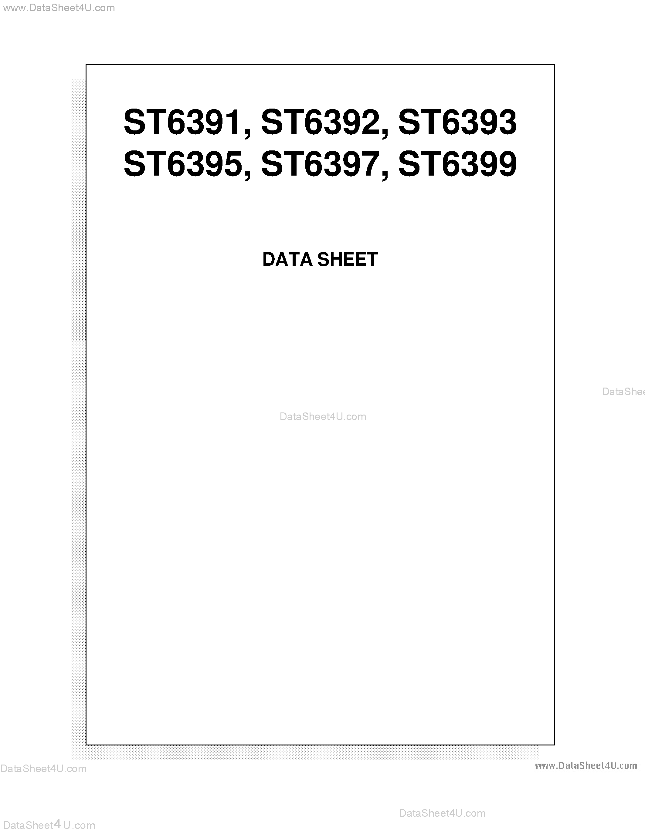 Даташит ST6391 - (ST6391 - ST6399) 8-BIT HCMOS MCUs FOR TV FREQUENCY SYNTHESIS WITH OSD страница 1