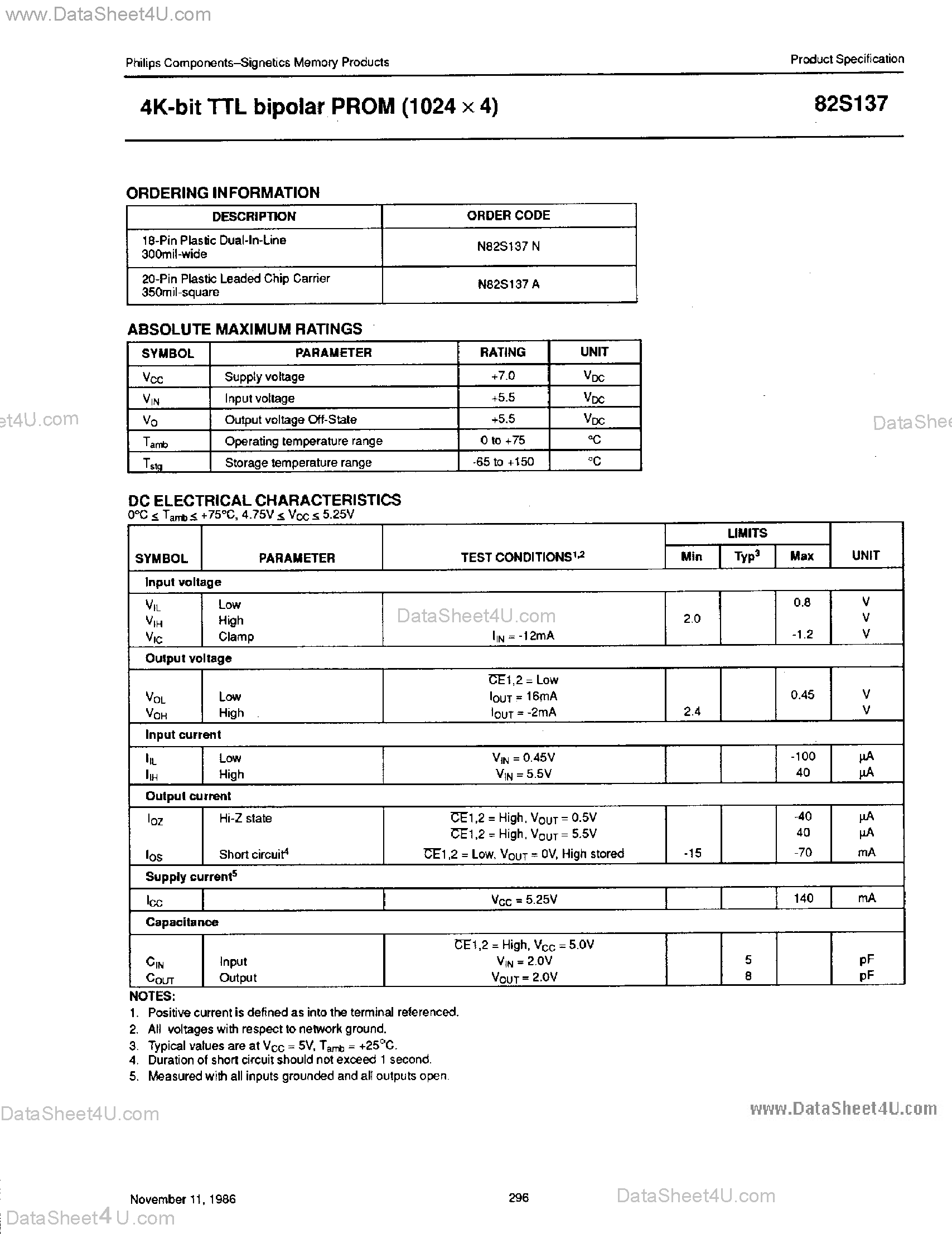 Даташит 82S137 - 4K-Bit TTL Bipolar PROM страница 2