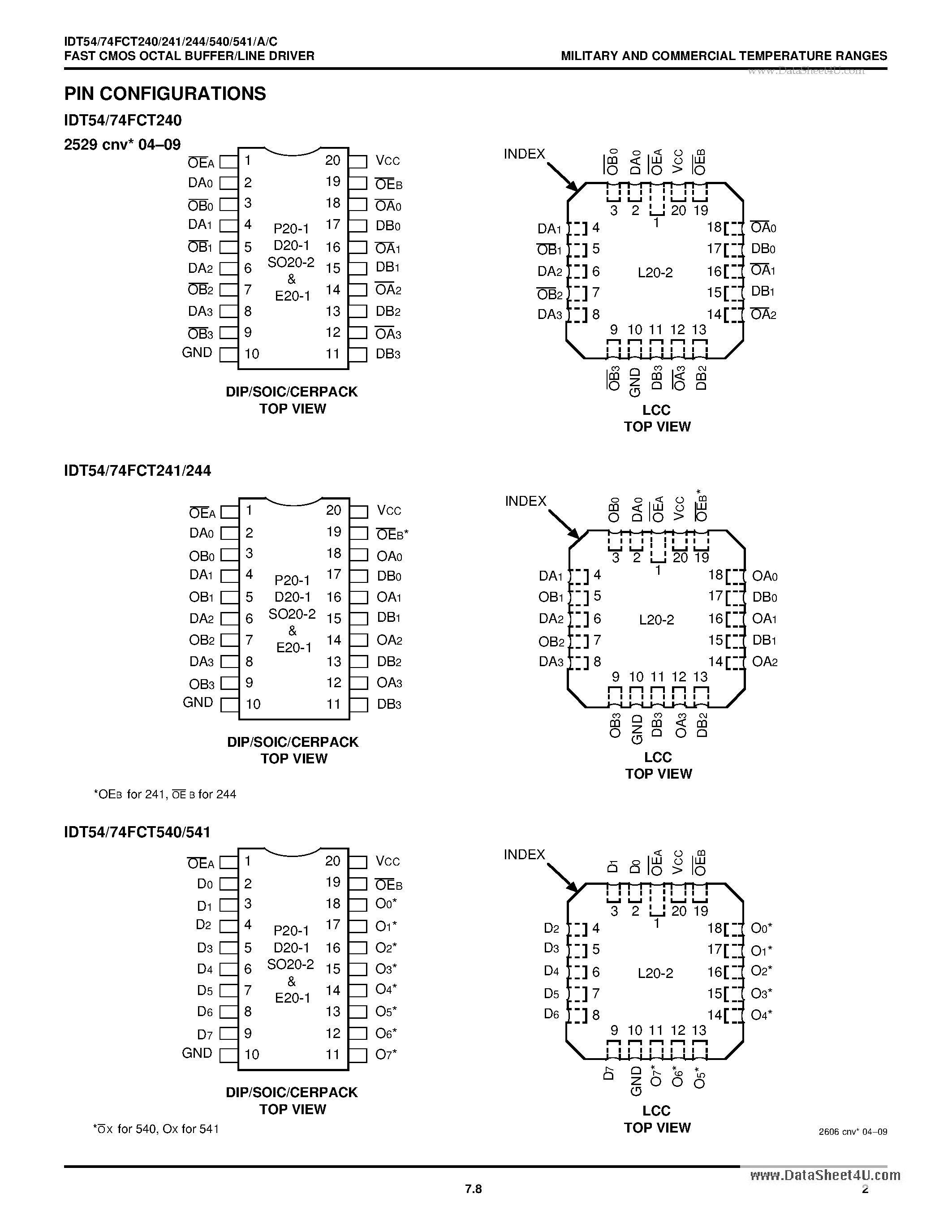 Datasheet 74FCT541 - Search -----> IDT74FCT541 page 2