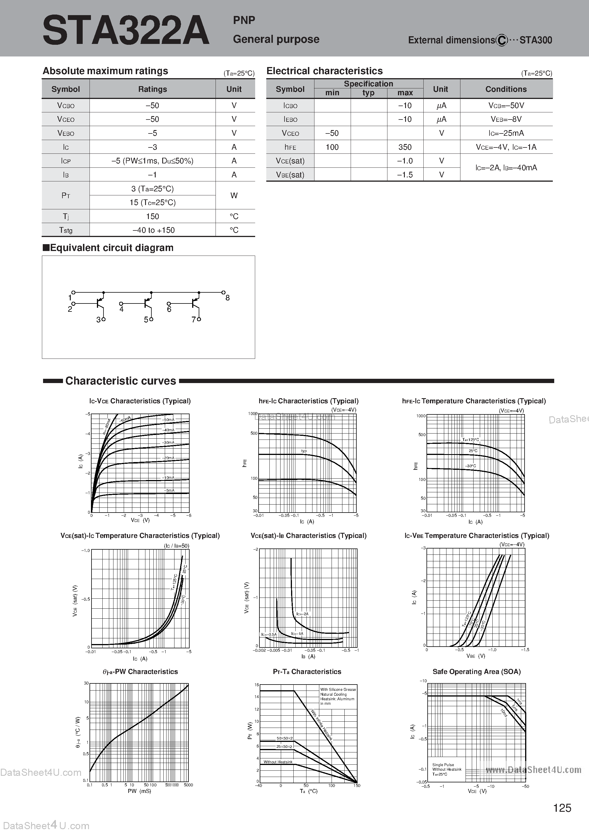 Даташит STA322A - PNP General purpose страница 1