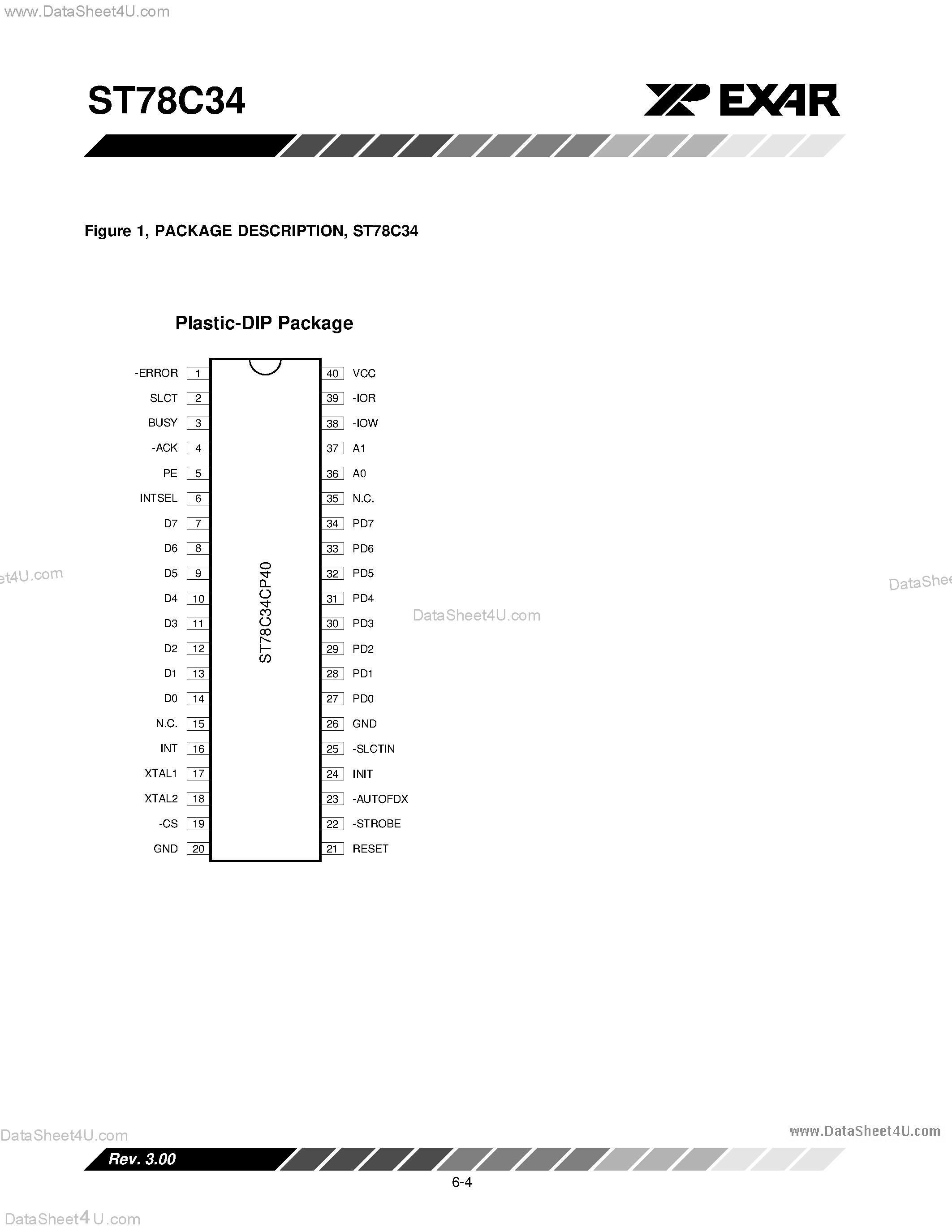 Datasheet ST78C34 - GENERAL PURPOSE PARALLEL PRINTER PORT WITH 83 BYTE FIFO page 2