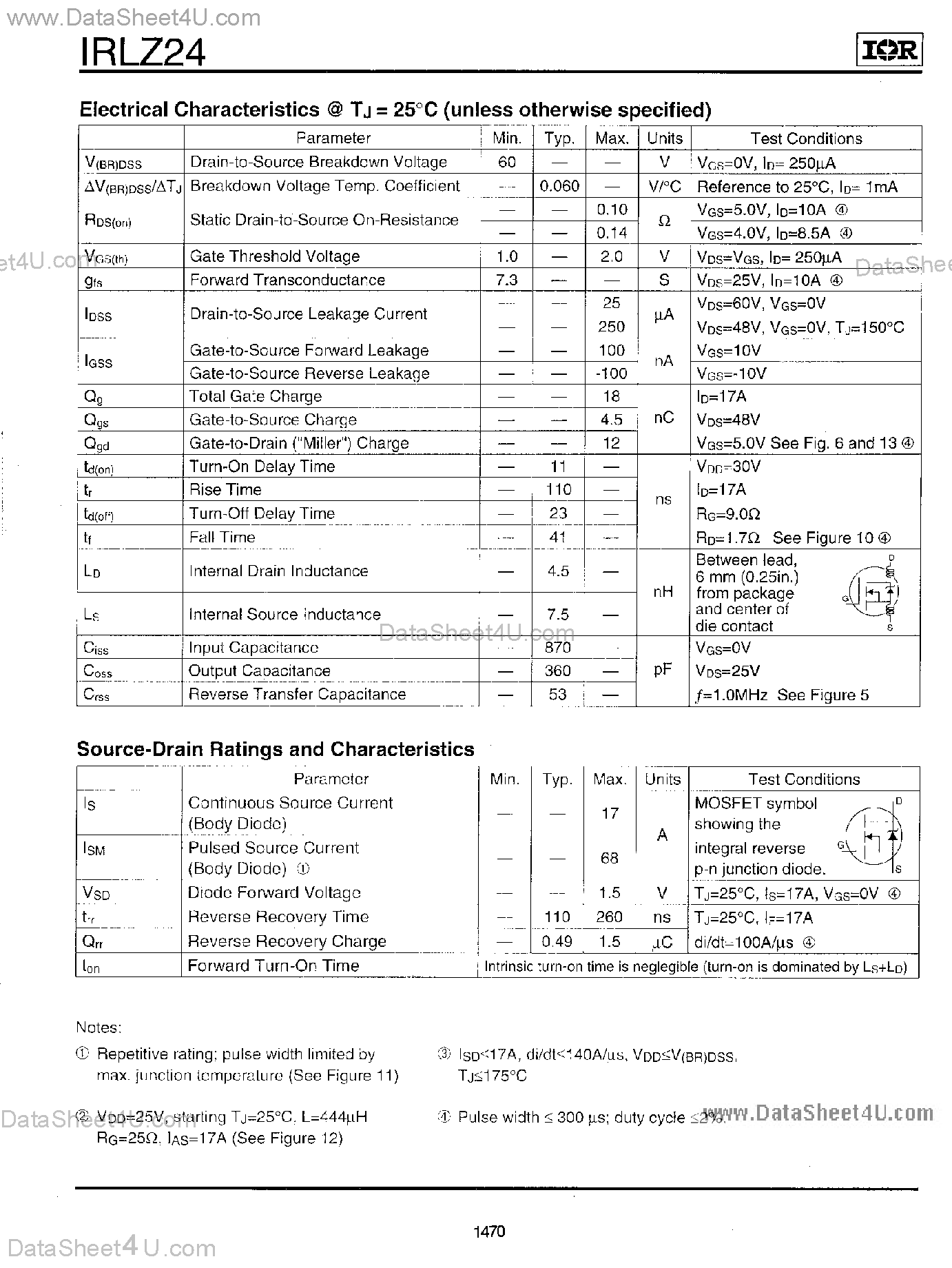 Datasheet IRLZ24 - HEXFET POWER MOSFET page 2