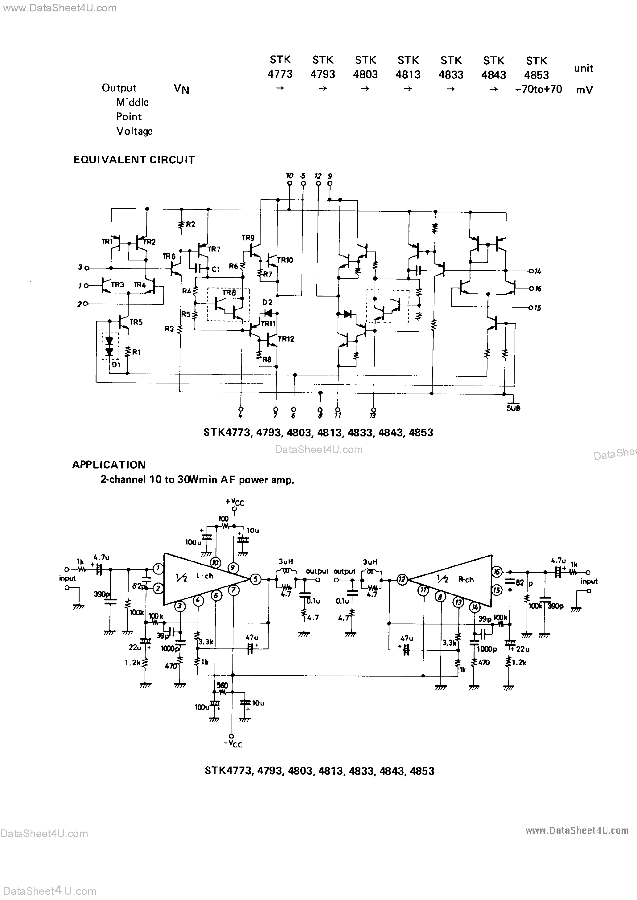 Даташит STK4773 - (STK4xxx) Integrated circuit страница 1