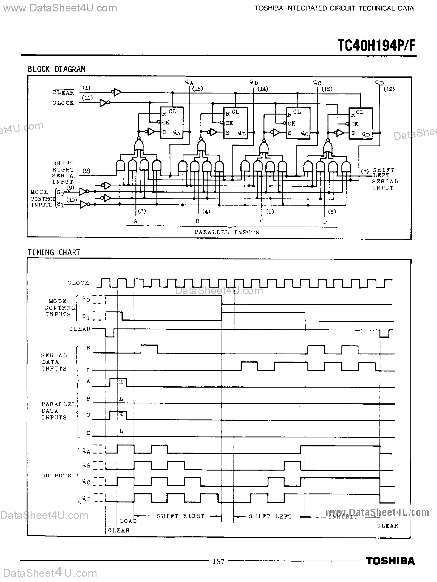 Даташит TC40H194 - CMOS Digital Integrated Circuit Silicon Monolithic страница 2