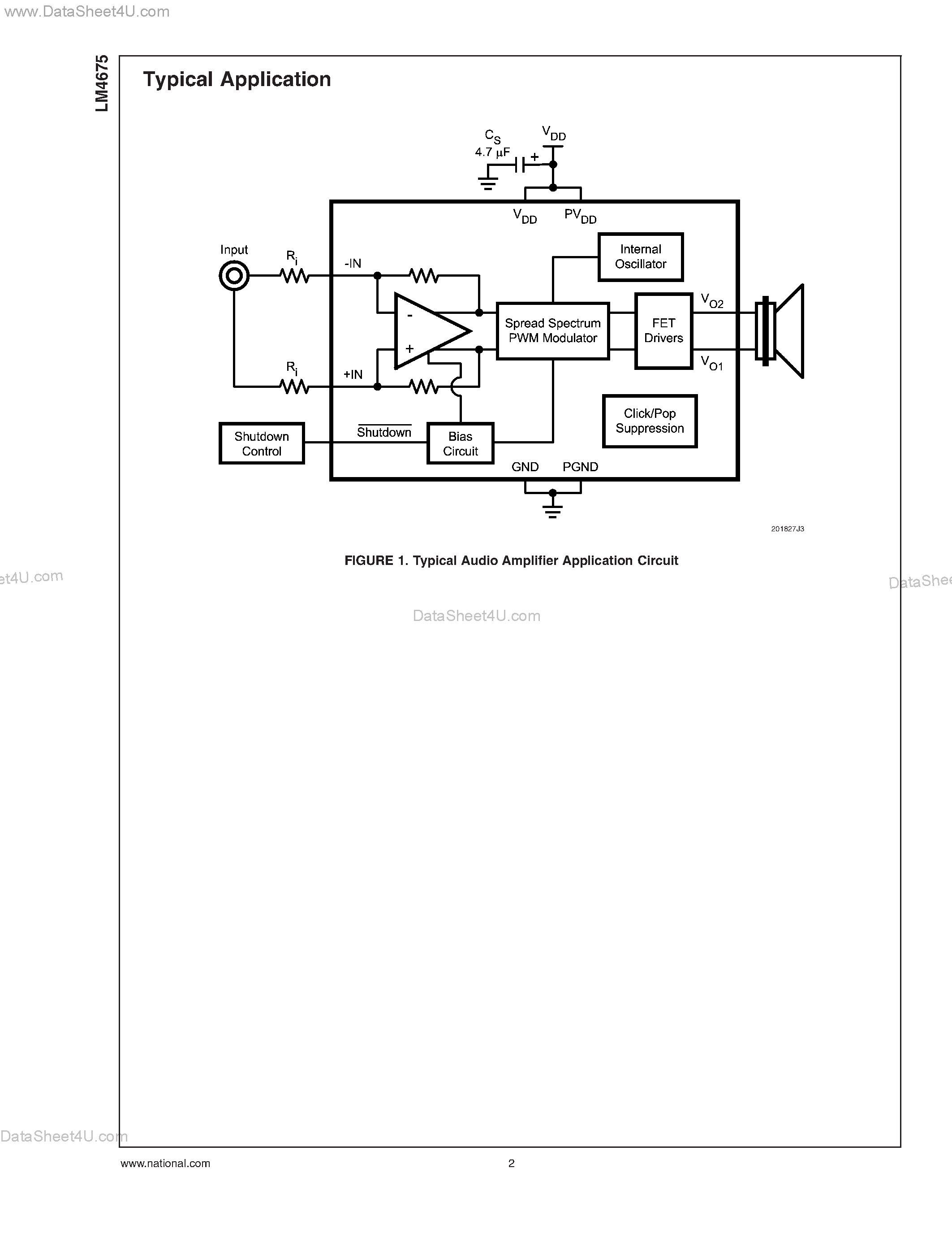 Даташит LM4675 - Class D Audio Power Amplifier страница 2