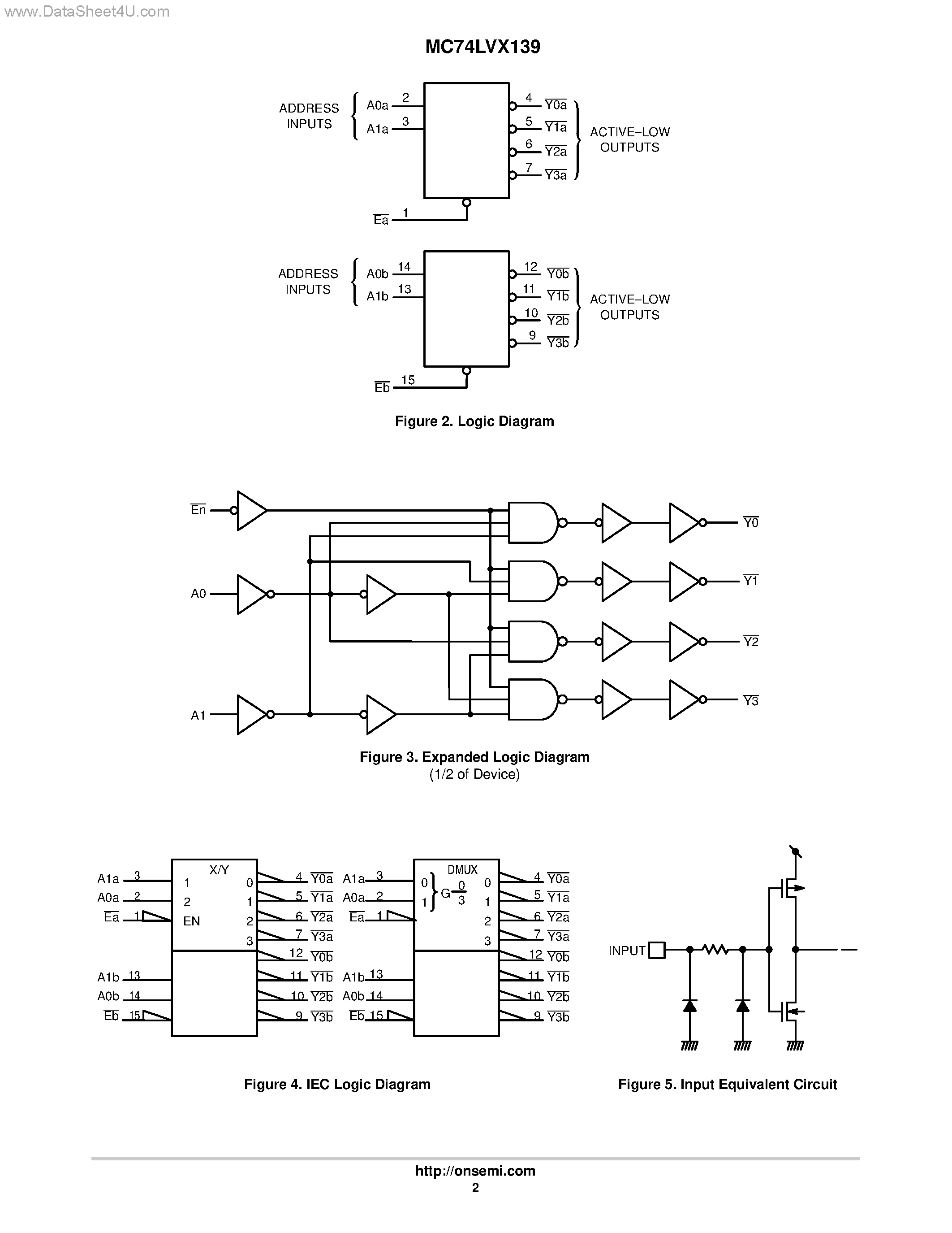 Даташит MC74LVX139 - Dual 2-to-4 Decoder/ Demultiplexer страница 2