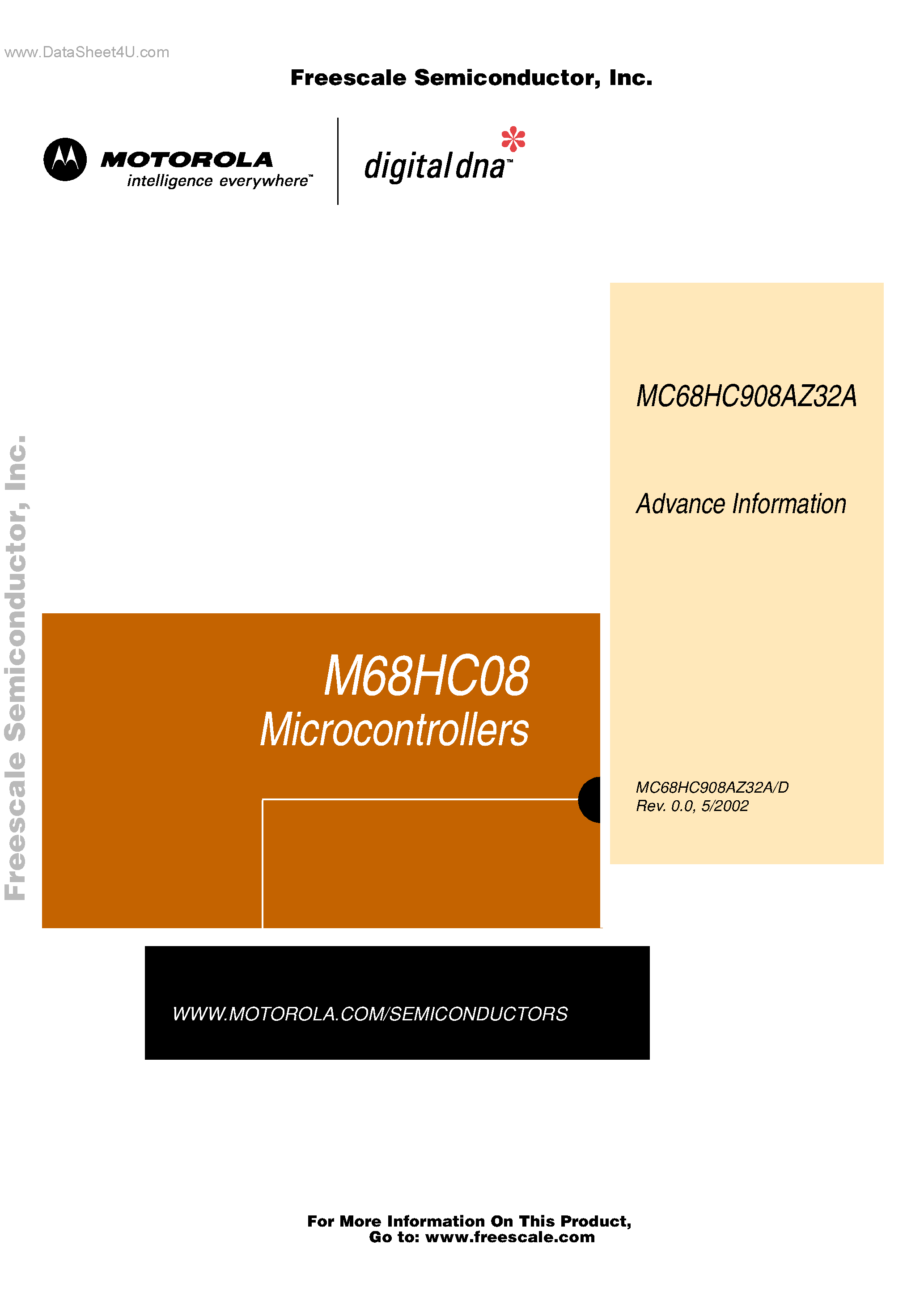 Даташит MC68HC908AZ32A - Microcontrollers страница 1