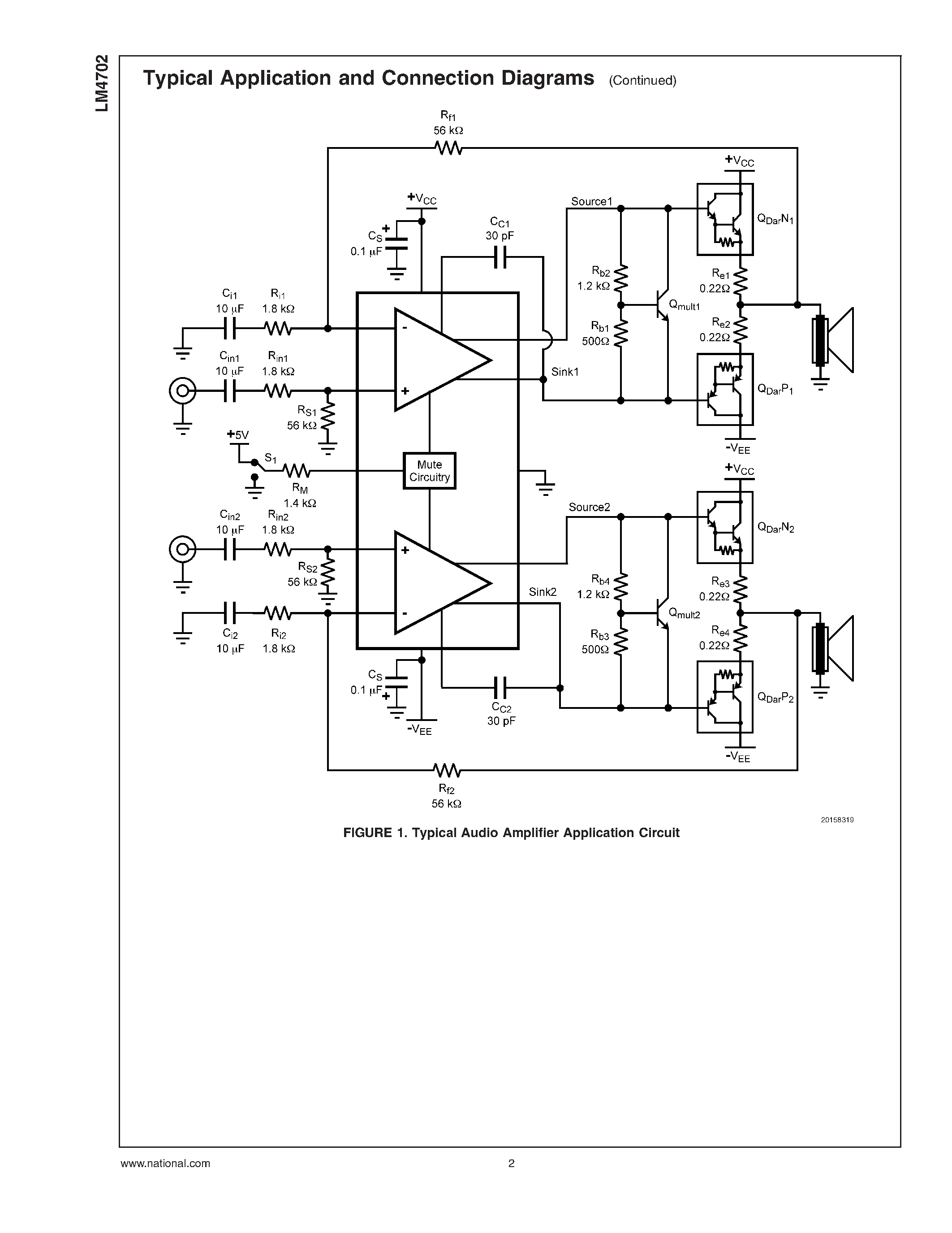 Даташит LM4702 - Overture Audio Power Amplifier Series Stereo High Fidelity Driver страница 2