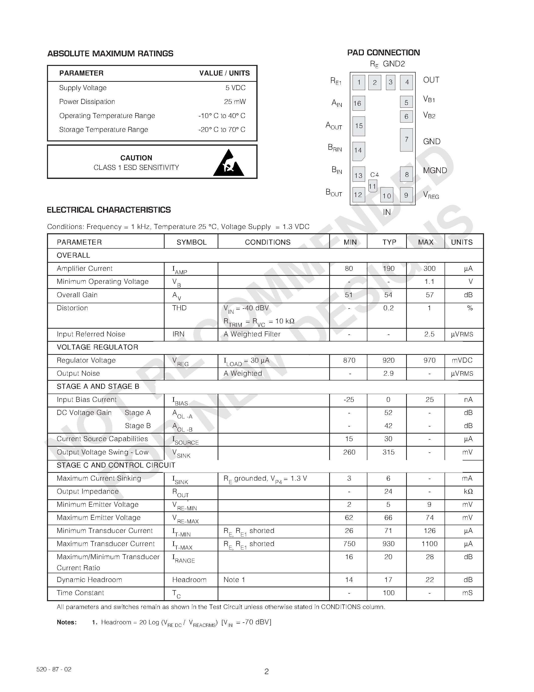 Даташит GS3013 - Linear Class H Current Manager Hybrid страница 2