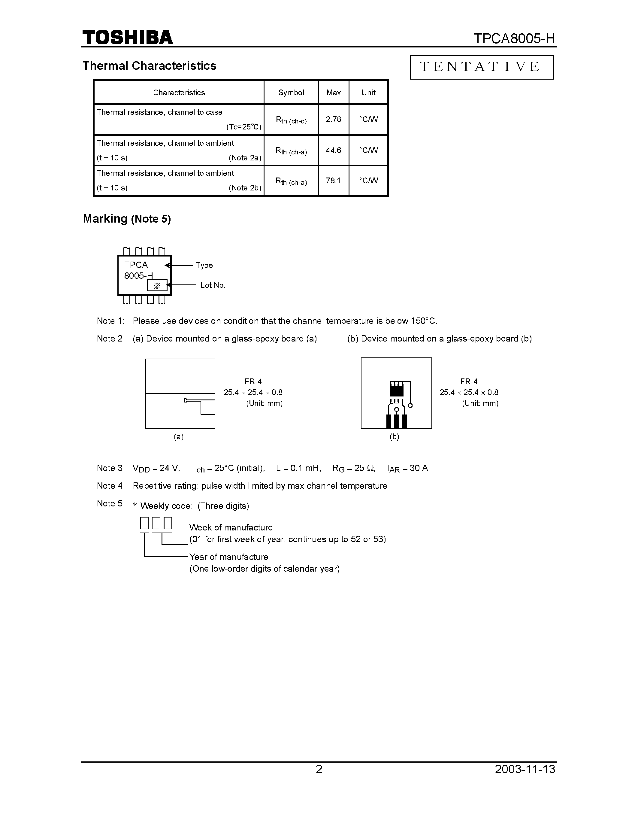 Даташит TPCA8005-H - Silicon N Channel MOS Type страница 2