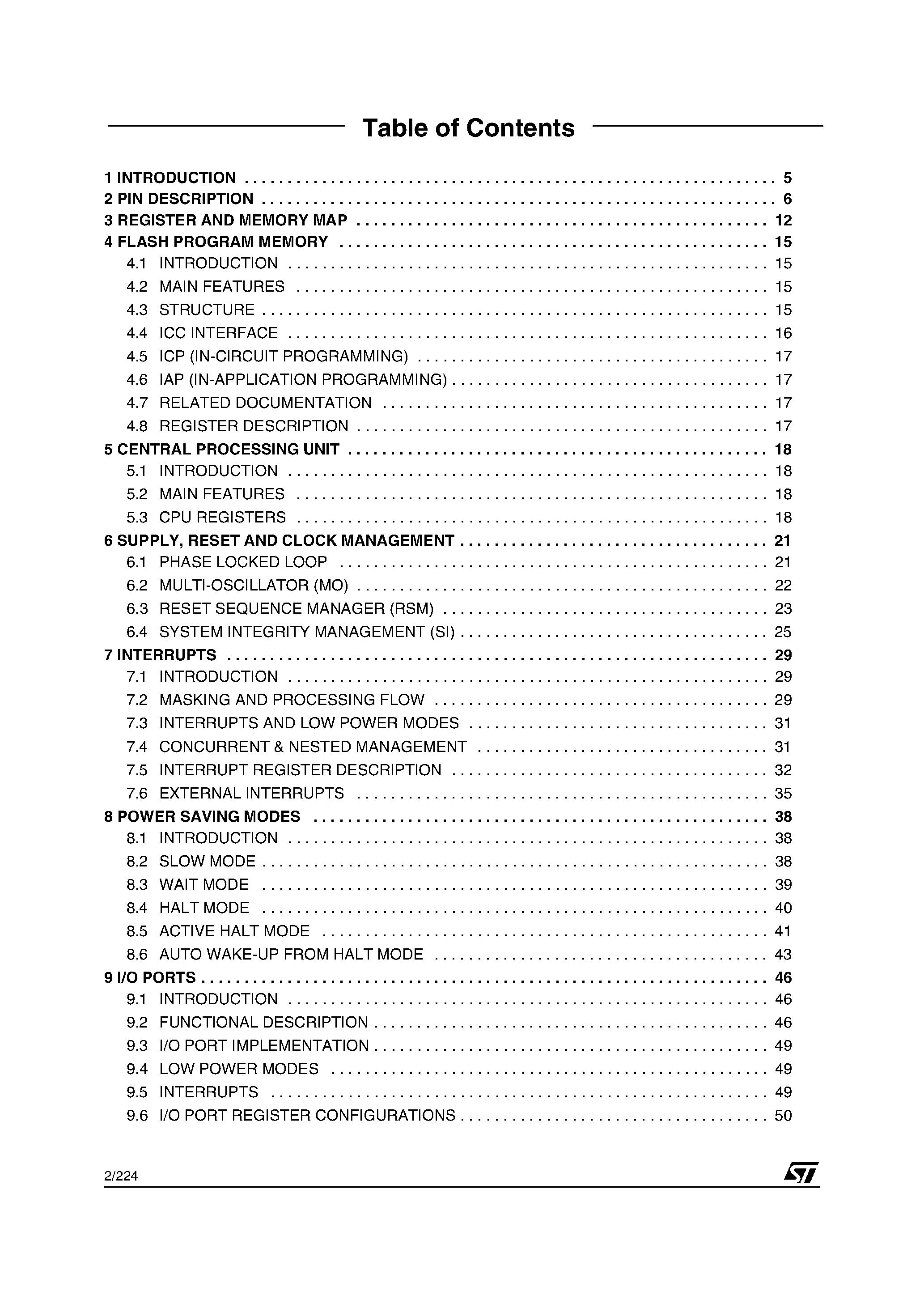 Даташит ST72361 - 8-BIT MCU страница 2