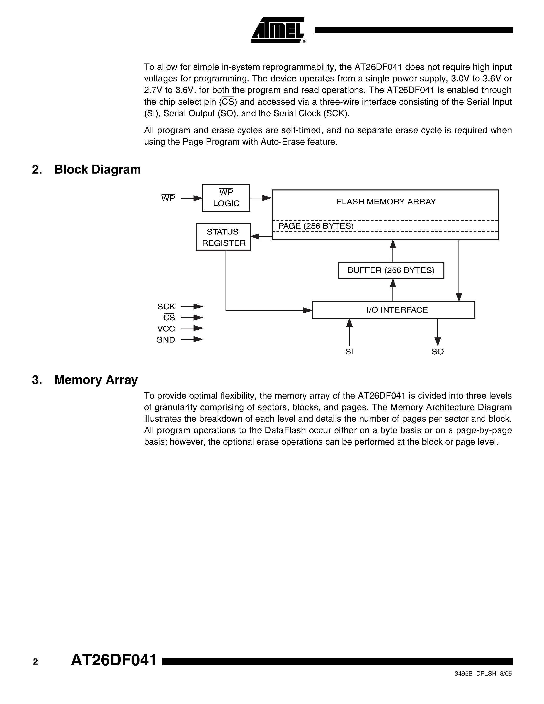 Datasheet AT26DF041 - SERIAL FIRMWARE DATAFLASH-R page 2