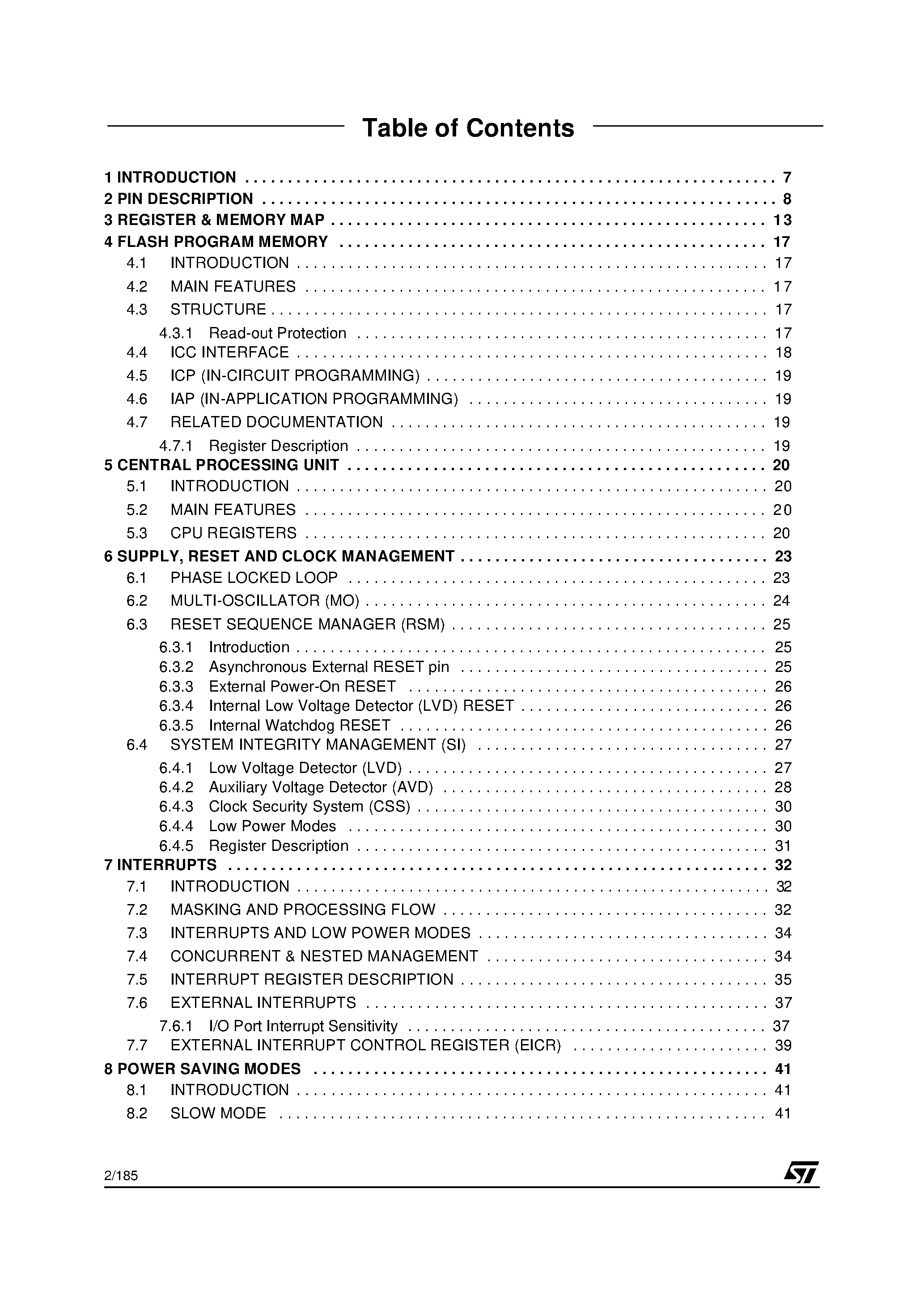 Даташит ST72321 - 8-BIT MCU страница 2