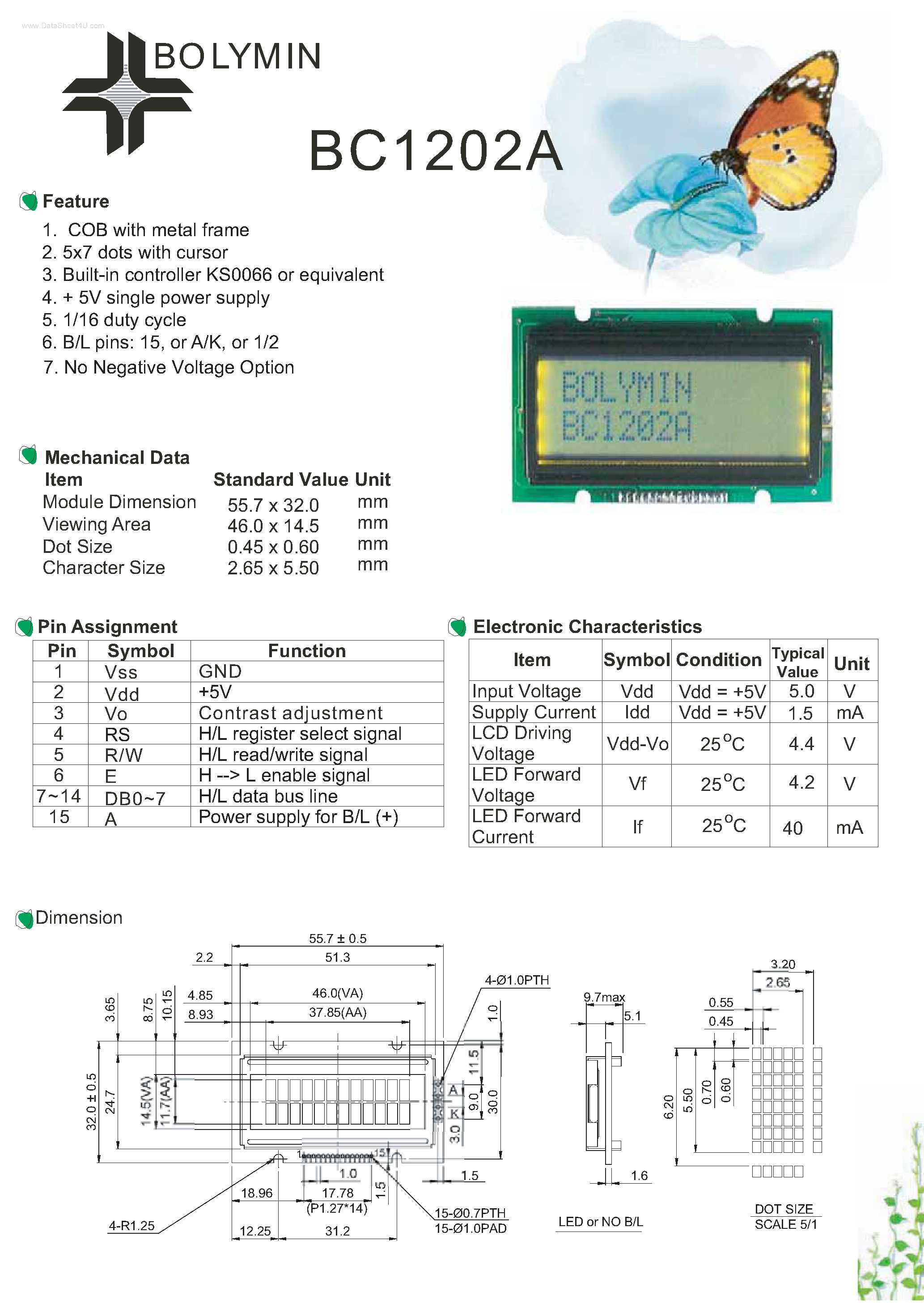 Datasheet BC1202A - Display page 1