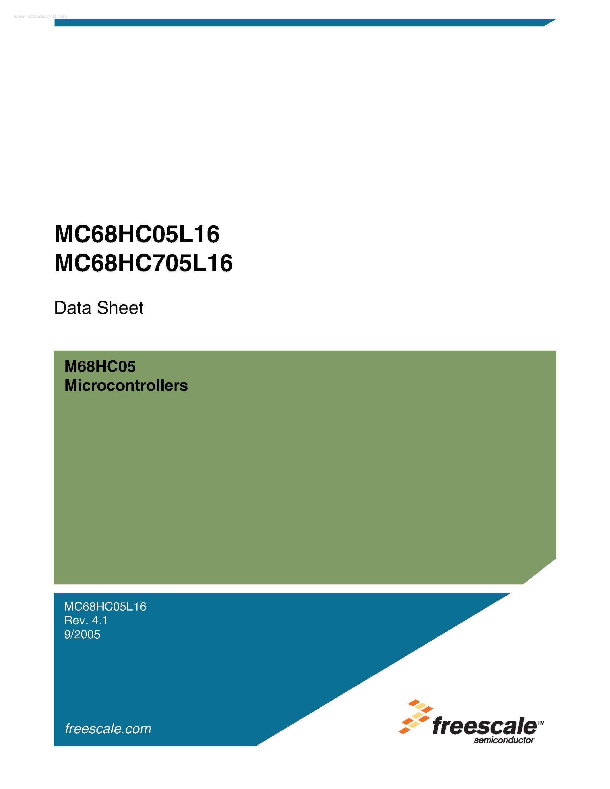 Даташит MC68HC05L16 - Microcontrollers страница 1