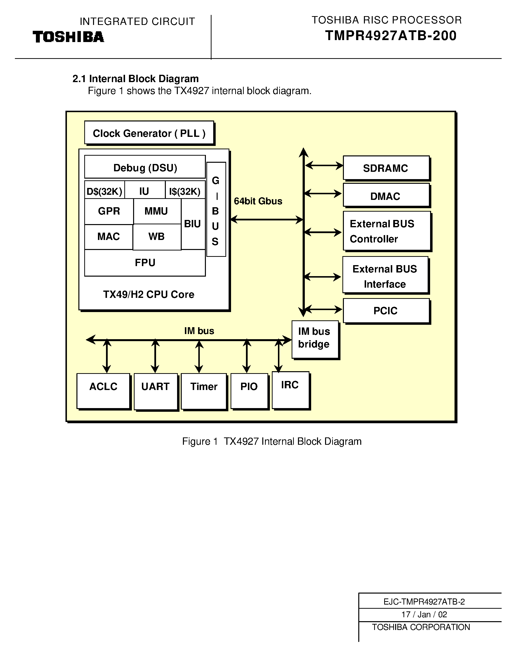 Даташит TMPR4927ATB-200 - RISC PROCESSOR страница 2