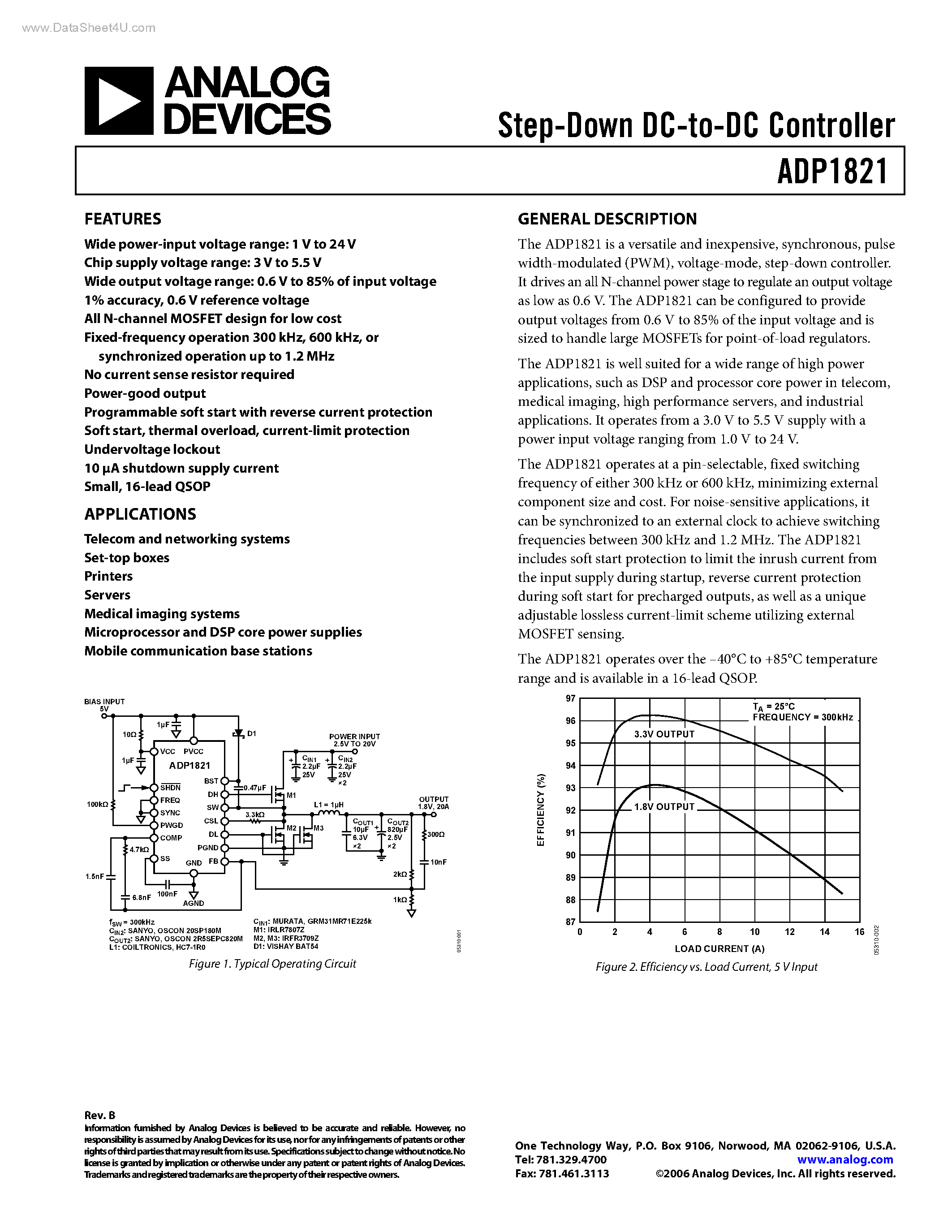 Даташит ADP1821 - Step-Down DC-to-DC Controller страница 1