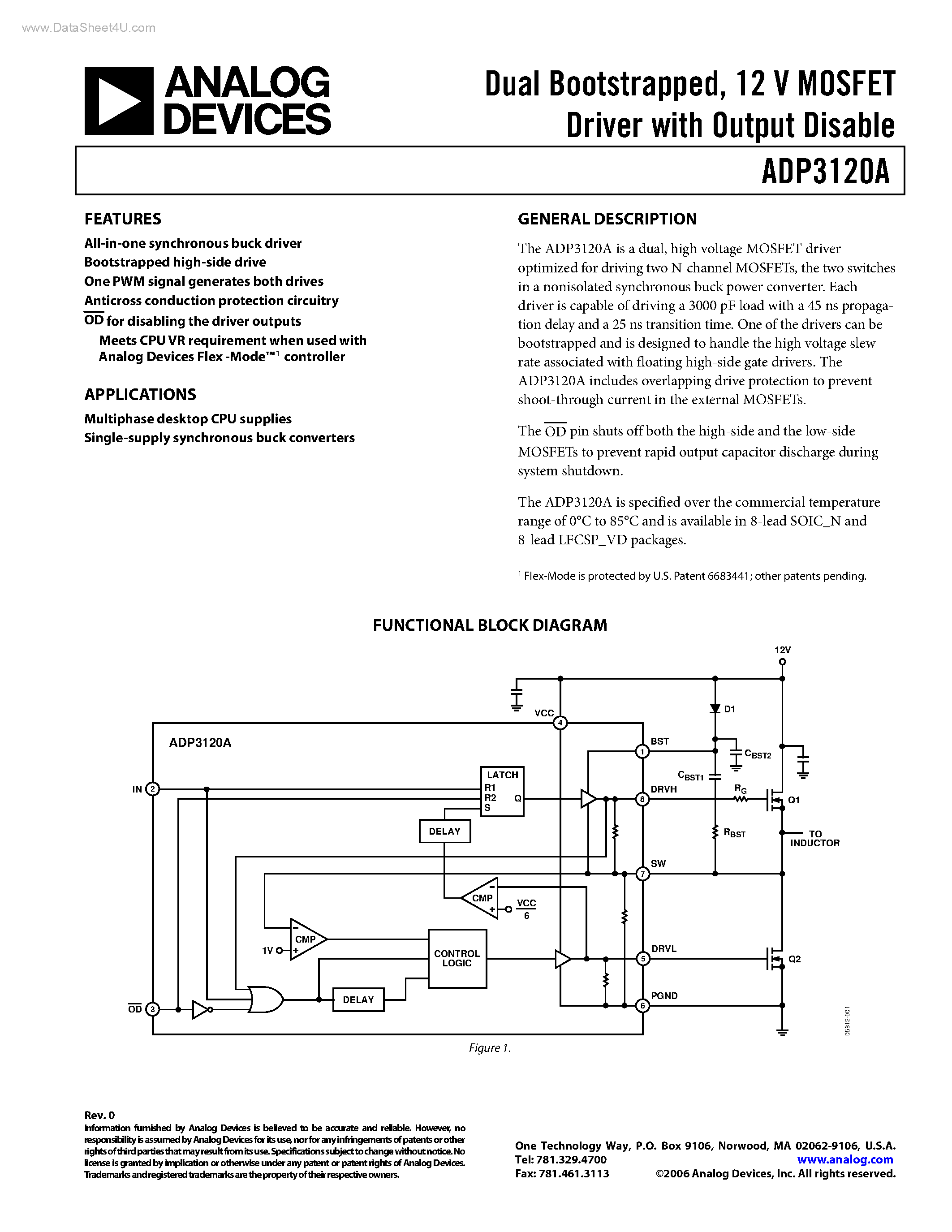 Даташит ADP3120A - MOSFET Driver страница 1