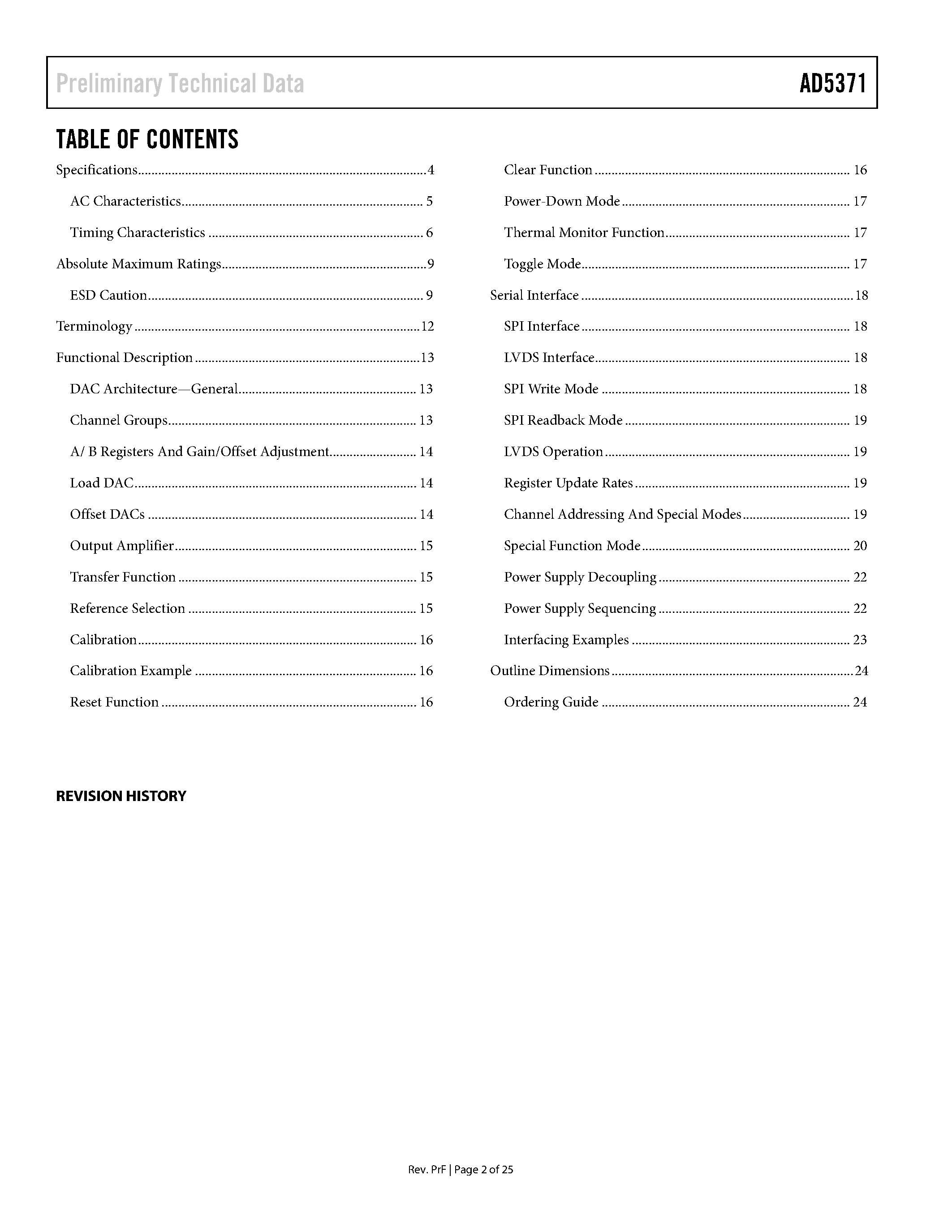 Datasheet AD5371 - Voltage-Output DAC page 2