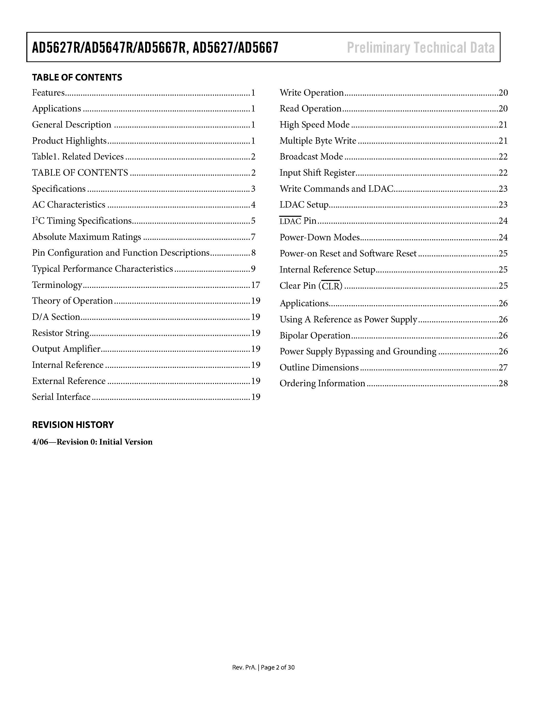 Datasheet AD5627R - (AD5627x - AD5667x) nanoDACs page 2