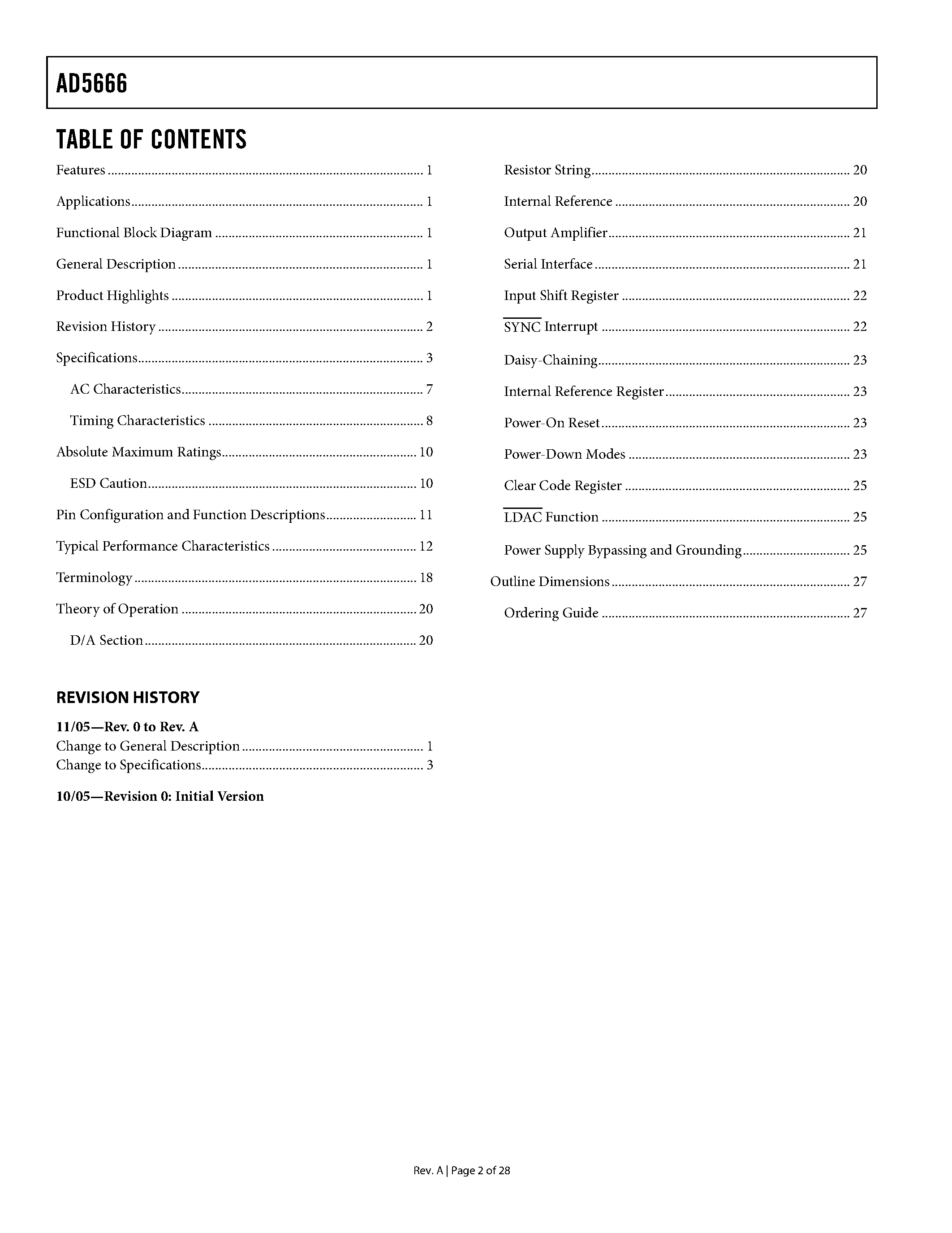 Datasheet AD5666 - 16-Bit DAC page 2