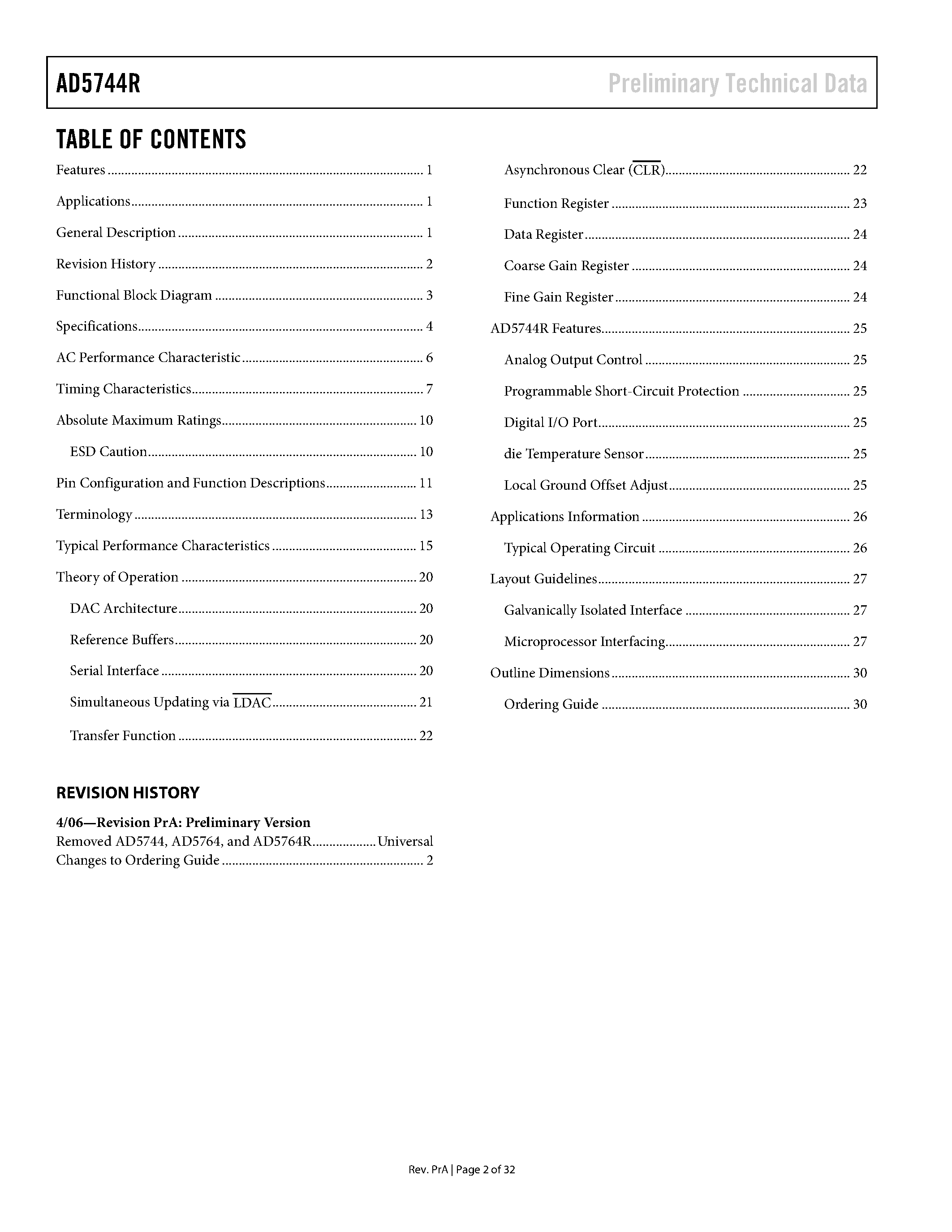 Datasheet AD5744R - Bipolar Voltage Output DAC page 2