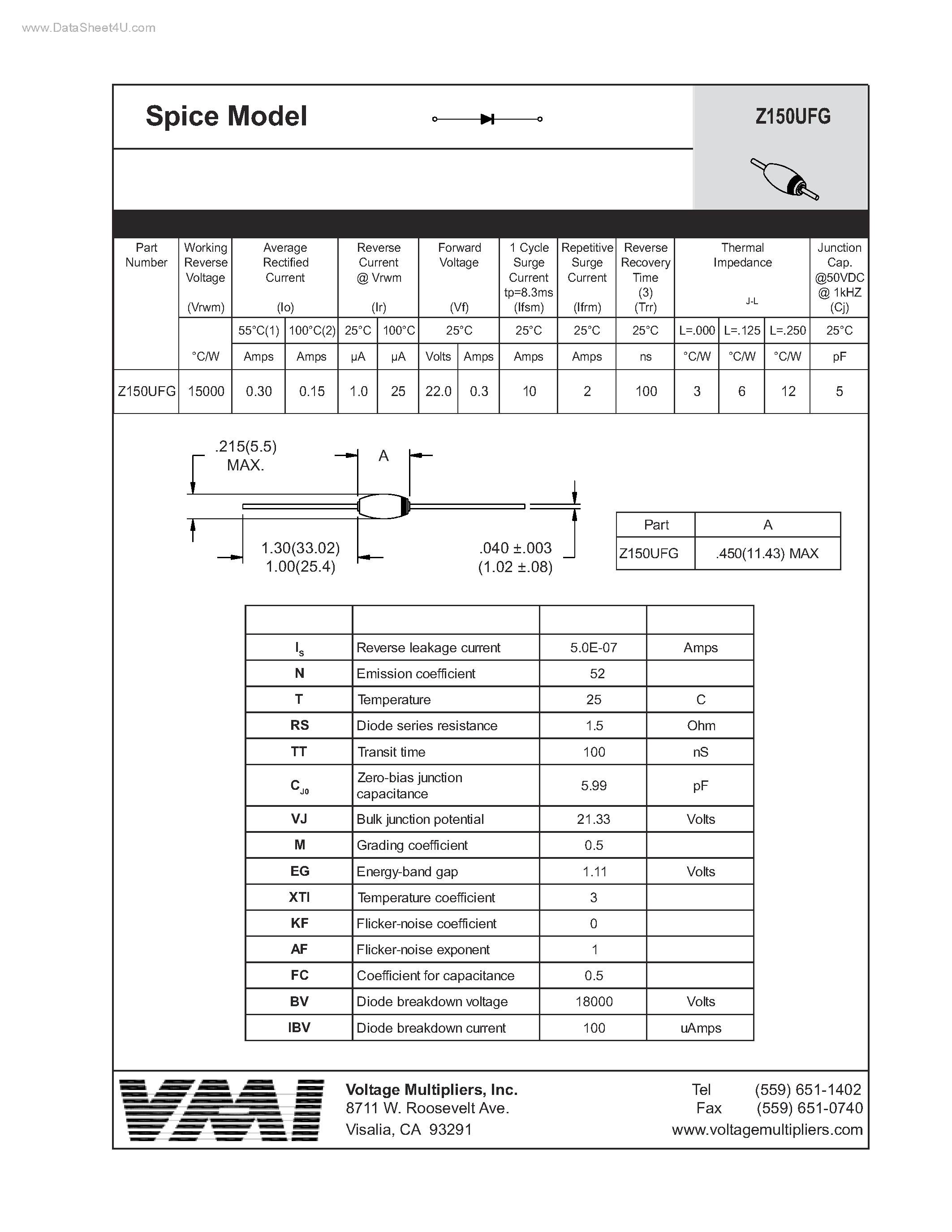 Datasheet Z150UFG - Rectifiers page 1