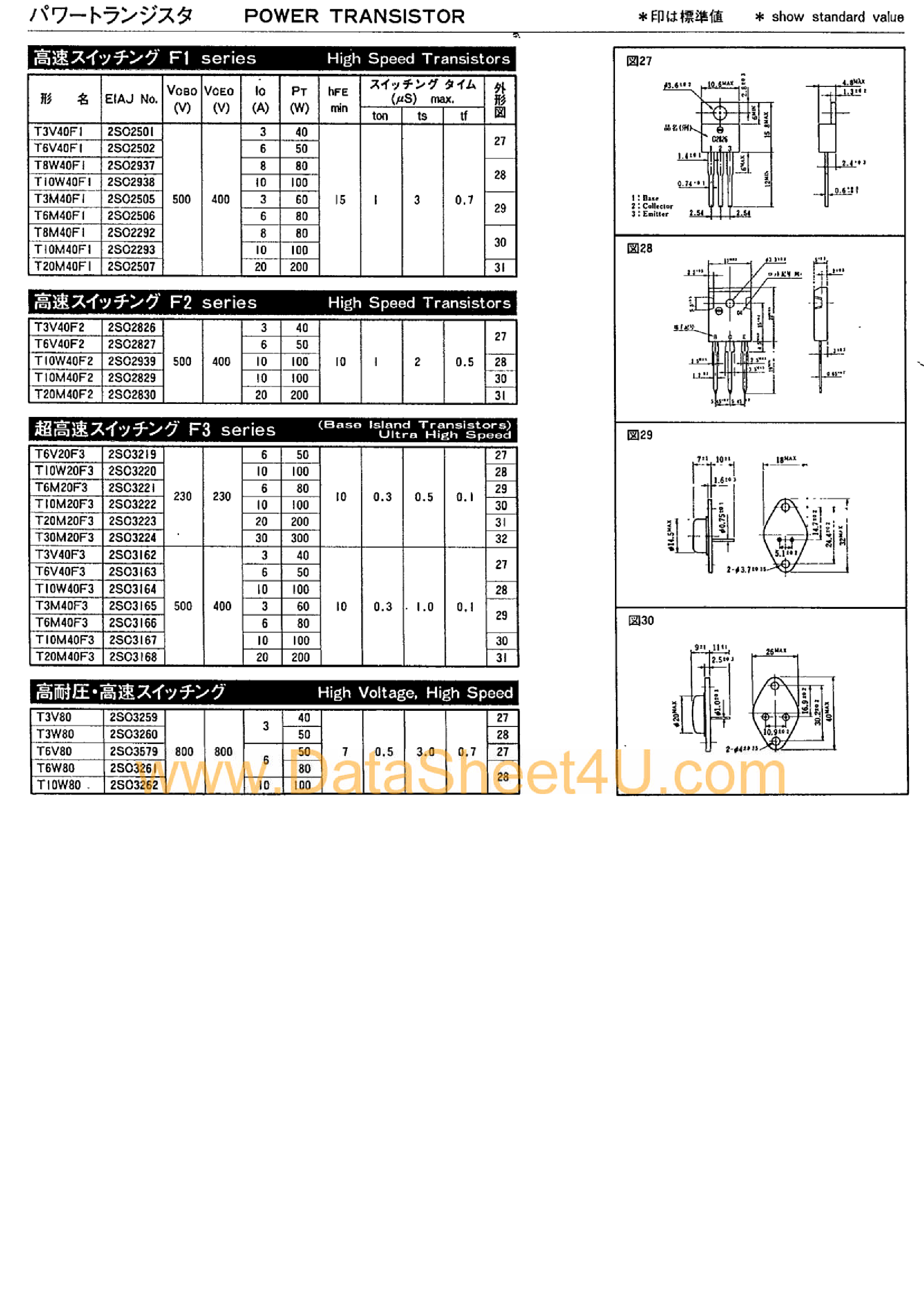 Даташит 2SC2292 - (2SCxxxx) Power Transistors страница 1