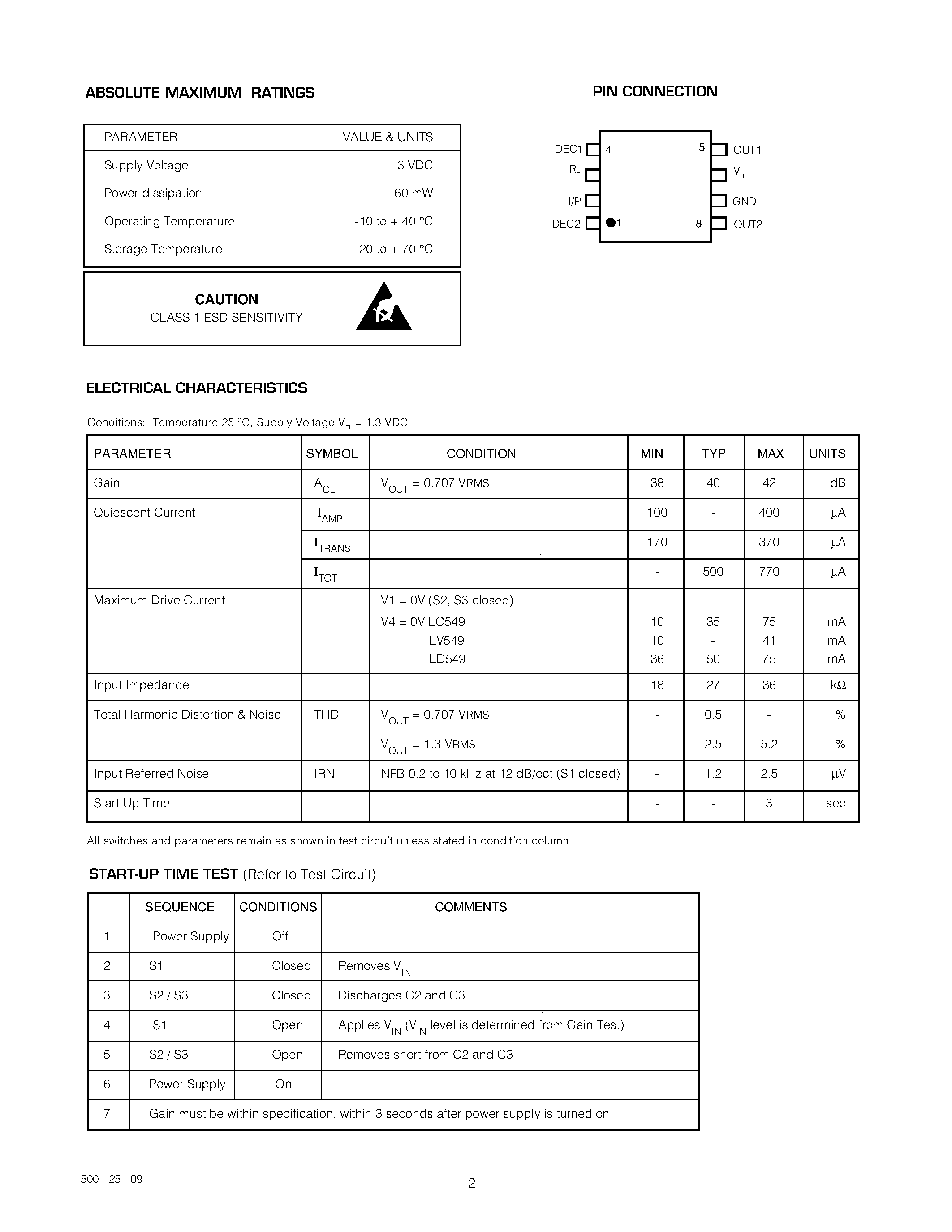 Datasheet LV549 - High Power Class B Output Stage page 2