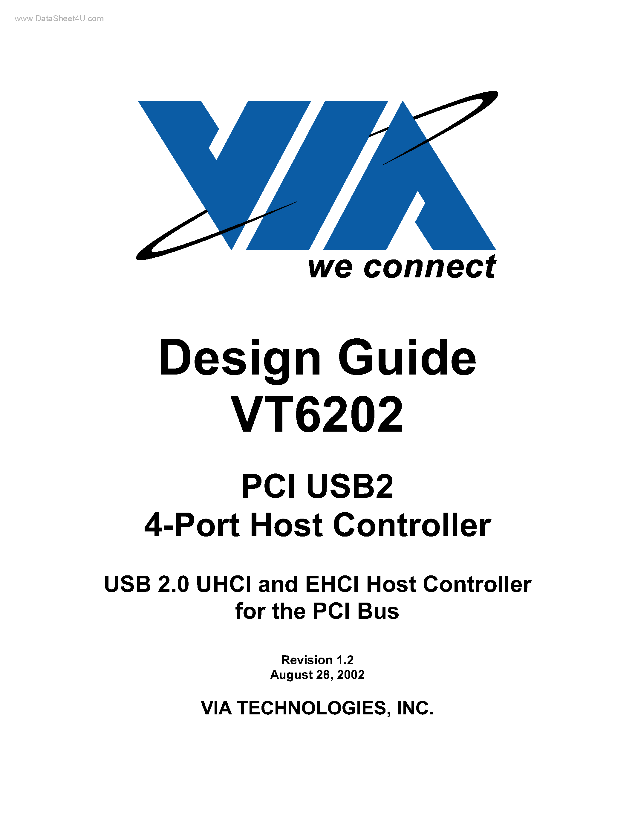 Даташит VT6202 - USB 2.0 UHCI and EHCI Host Controller страница 1