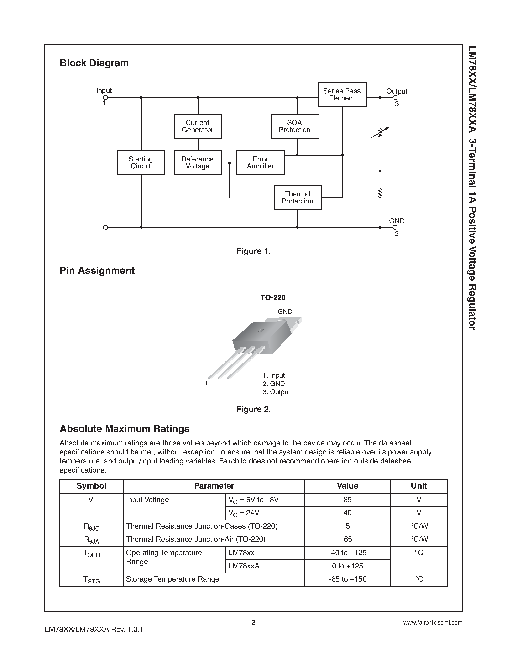 Даташит LM78XX - 3-Terminal 1A Positive Voltage Regulator страница 2