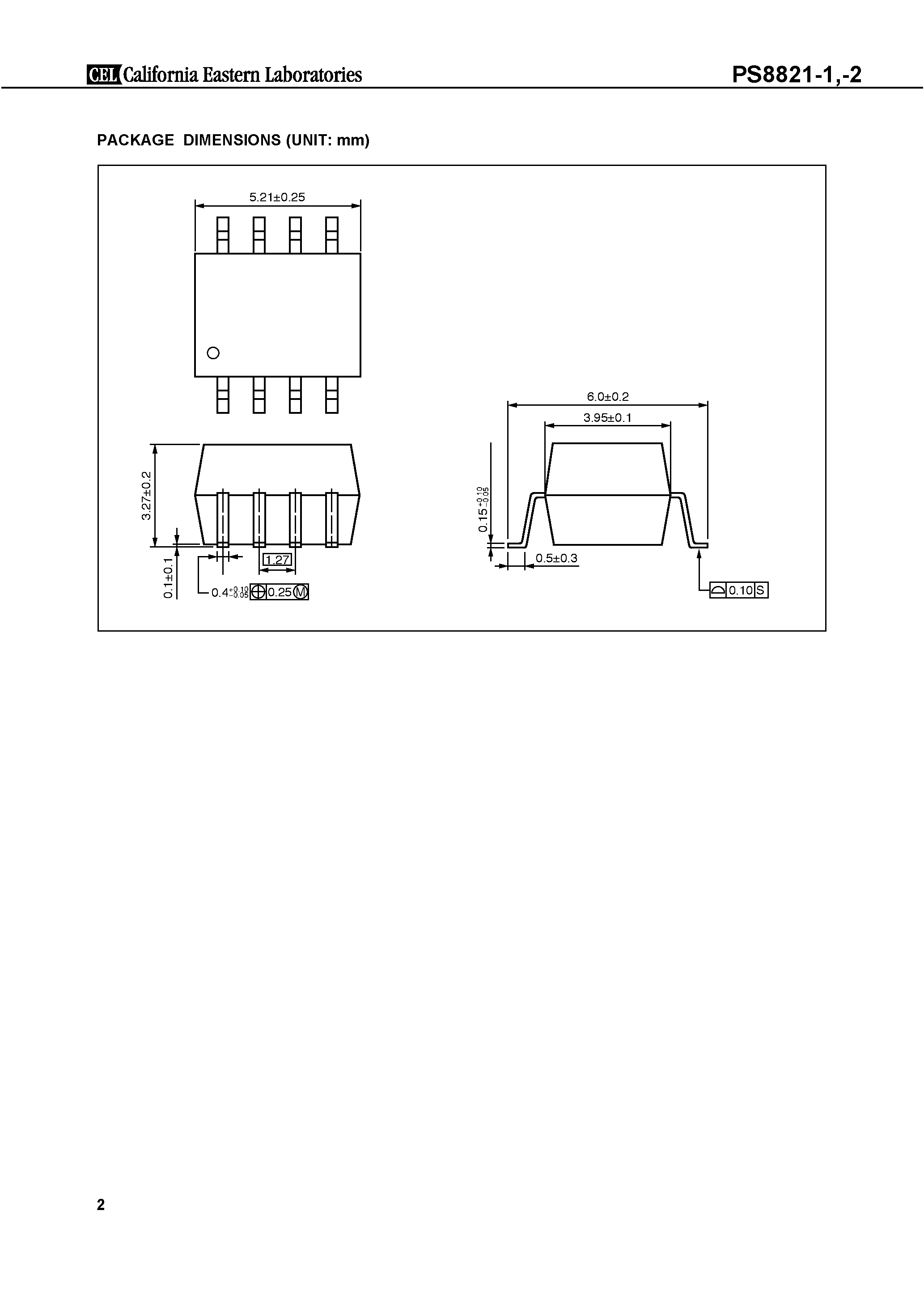 Даташит PS8821-1 - (PS8821-1/-2) 1 Mbps ANALOG OUTPUT TYPE 8-PIN SSOP страница 2