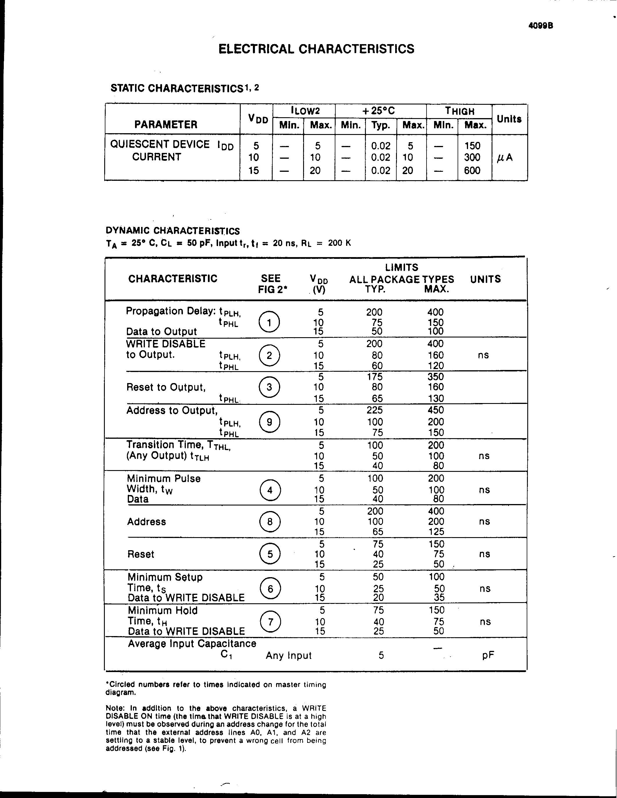 Datasheet 4099B - 8-BIT ADDRESSABLE LATCH page 2