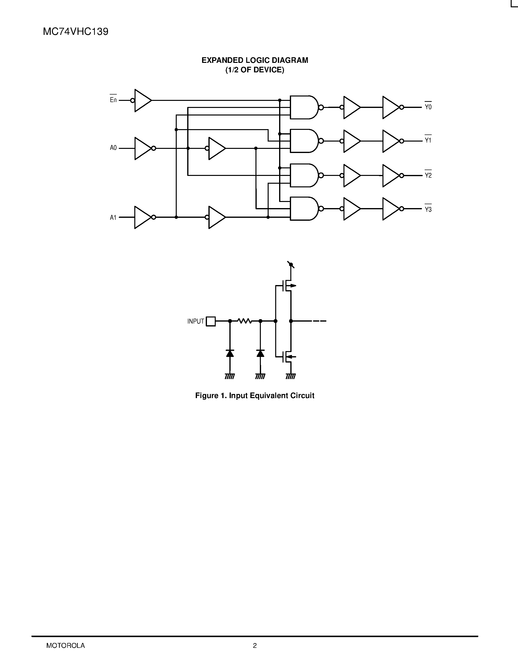 Даташит MC74VHC139 - Dual 2-to-4 Decoder/Demultiplexer страница 2