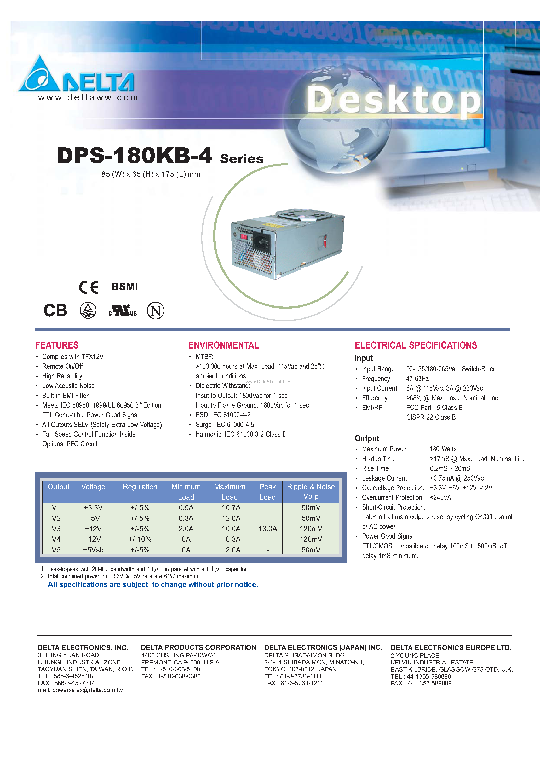 Даташит DPS-180KB-4 - Complies страница 1