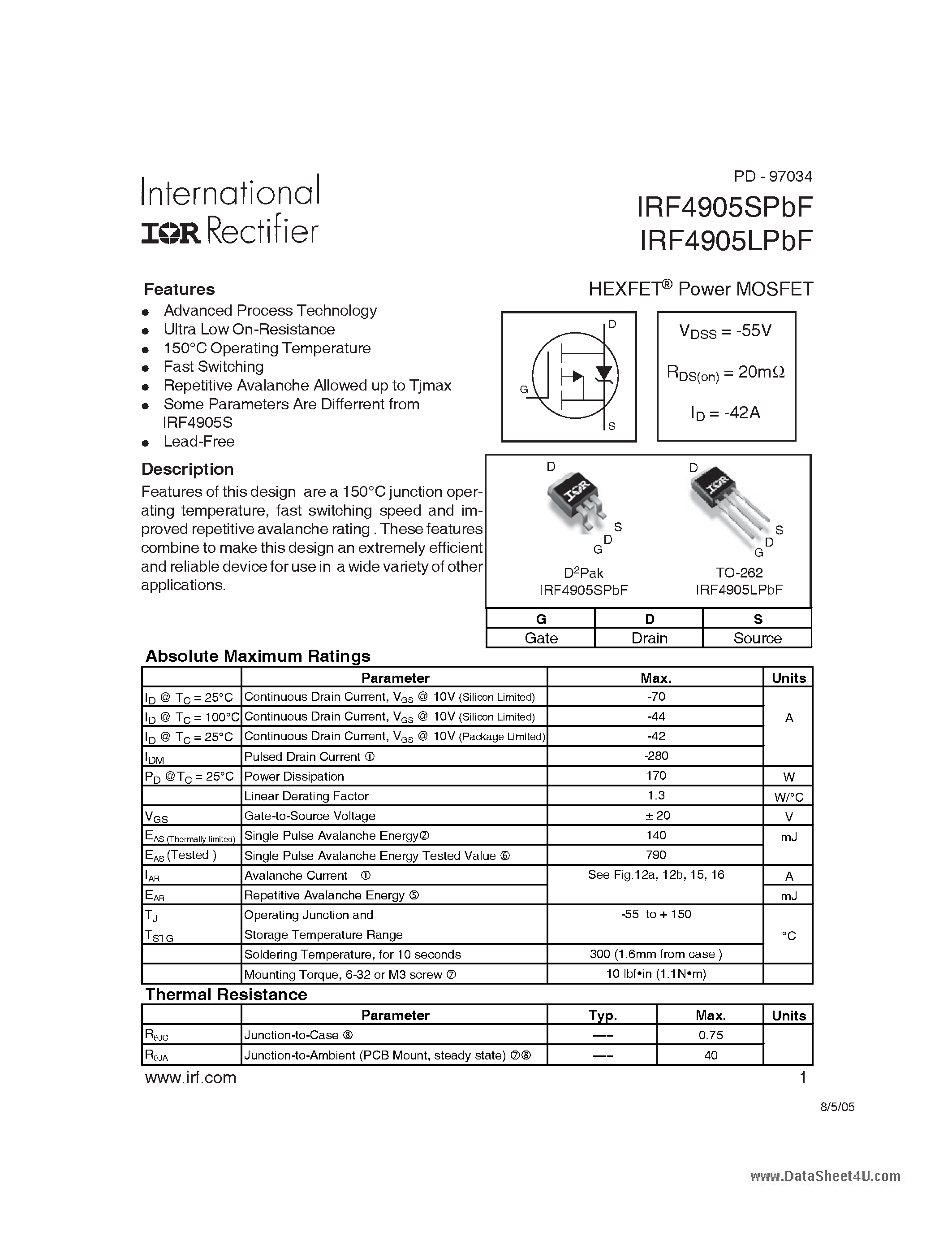 Irf4905 схема включения