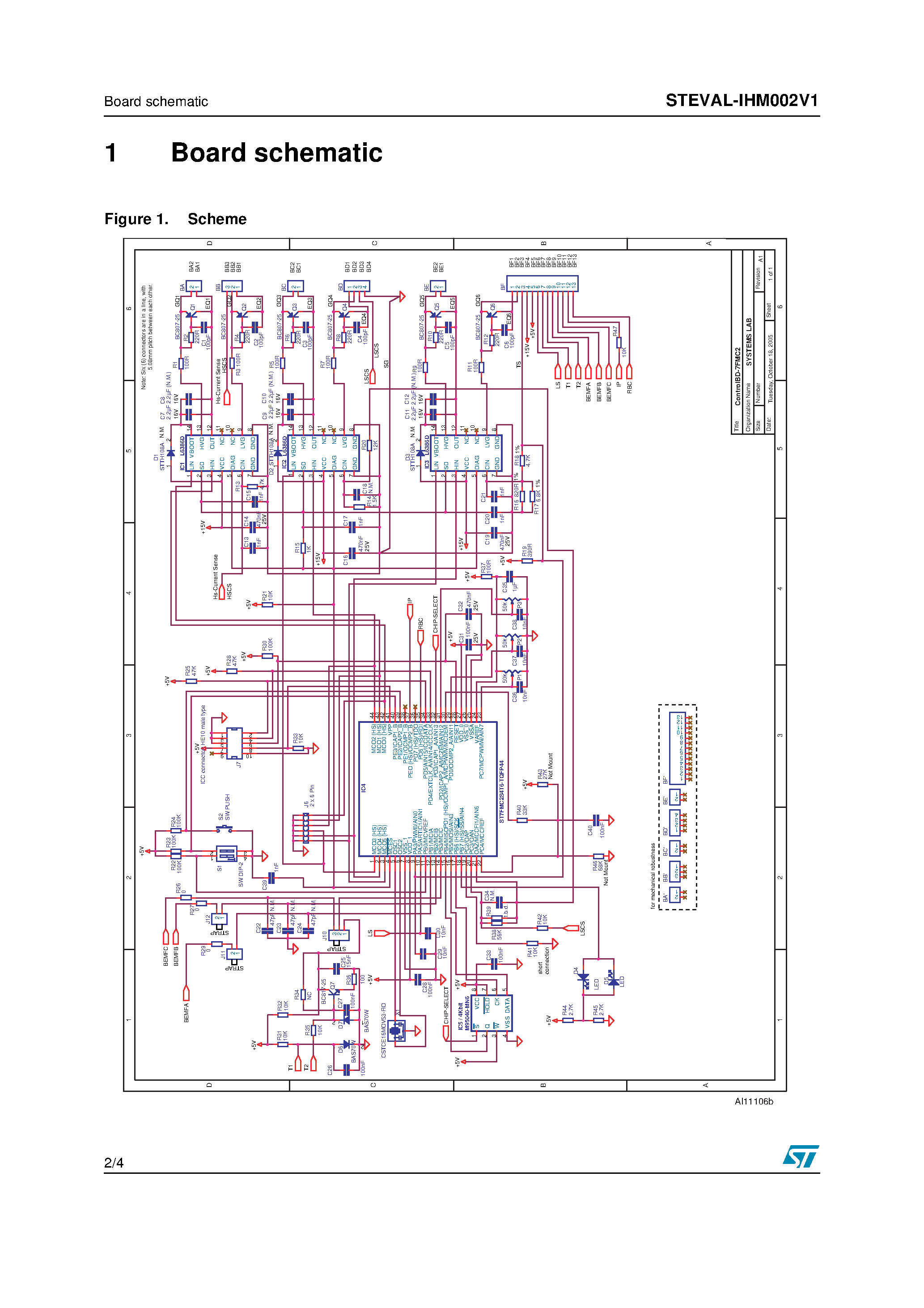 Даташит STEVAL-IHM002V1 - BLDC & AC motor control control board + indart страница 2