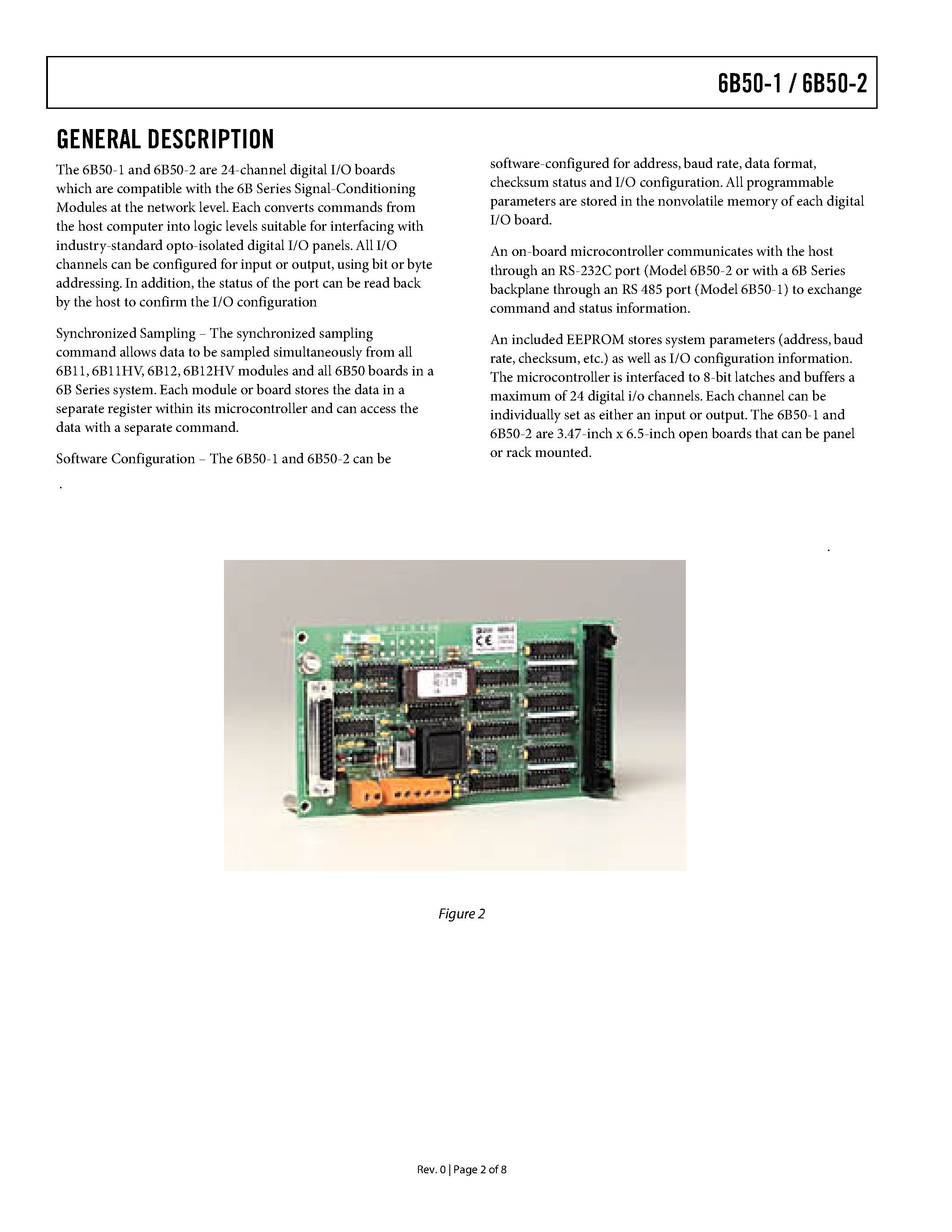 Datasheet 6B50-1 - (6B50-1/-2) Field Configurable Digital I/O page 2