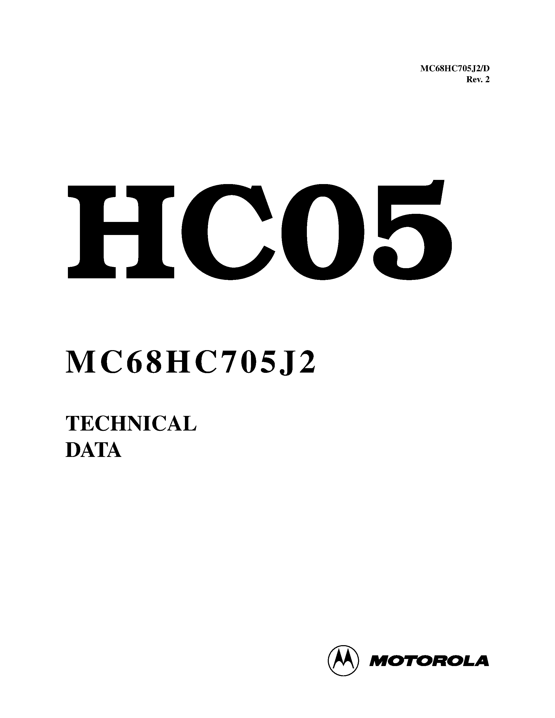 Даташит MC68HC705J2 - MICROCONTROLLER страница 1