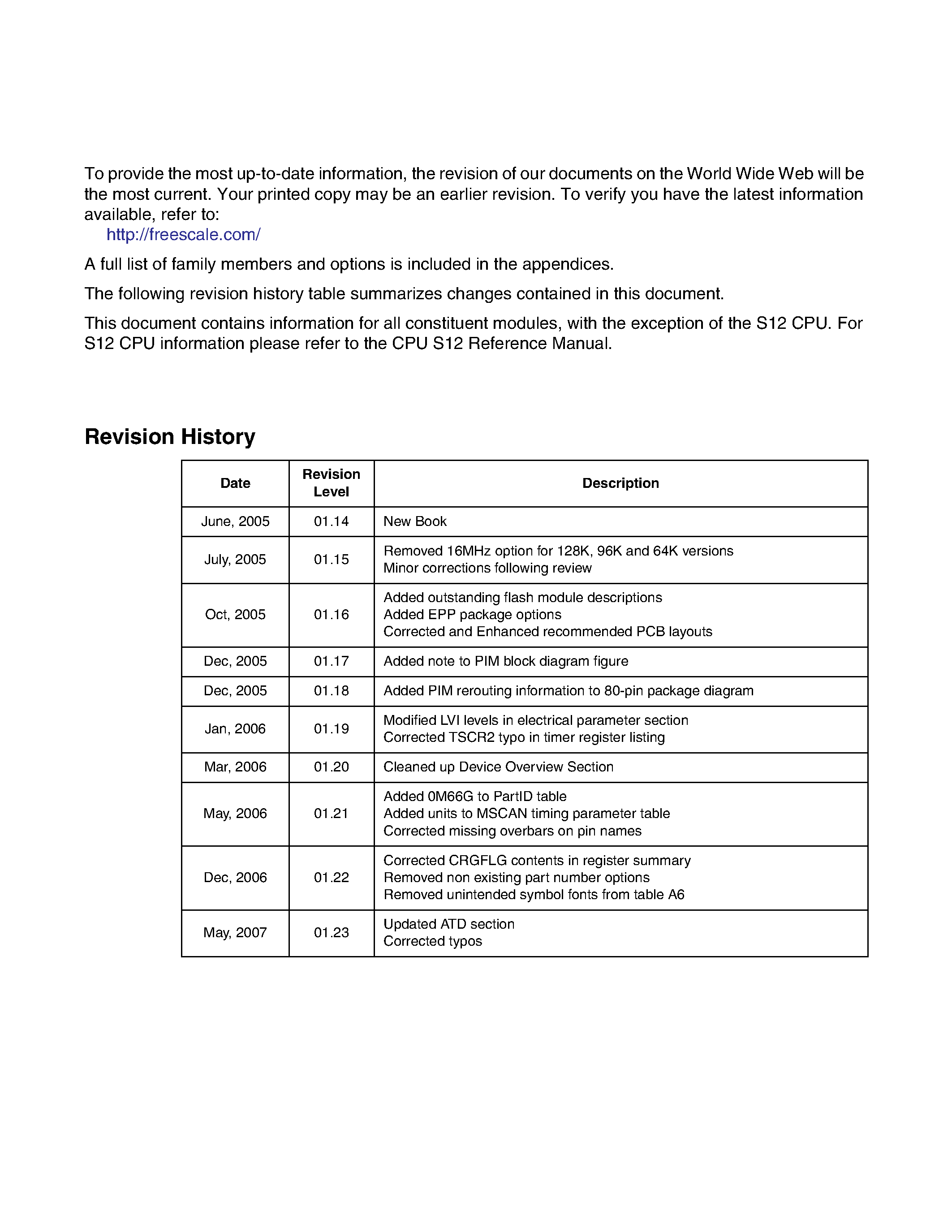 Datasheet MC9S12C - 16-Bit Microcontroller page 2