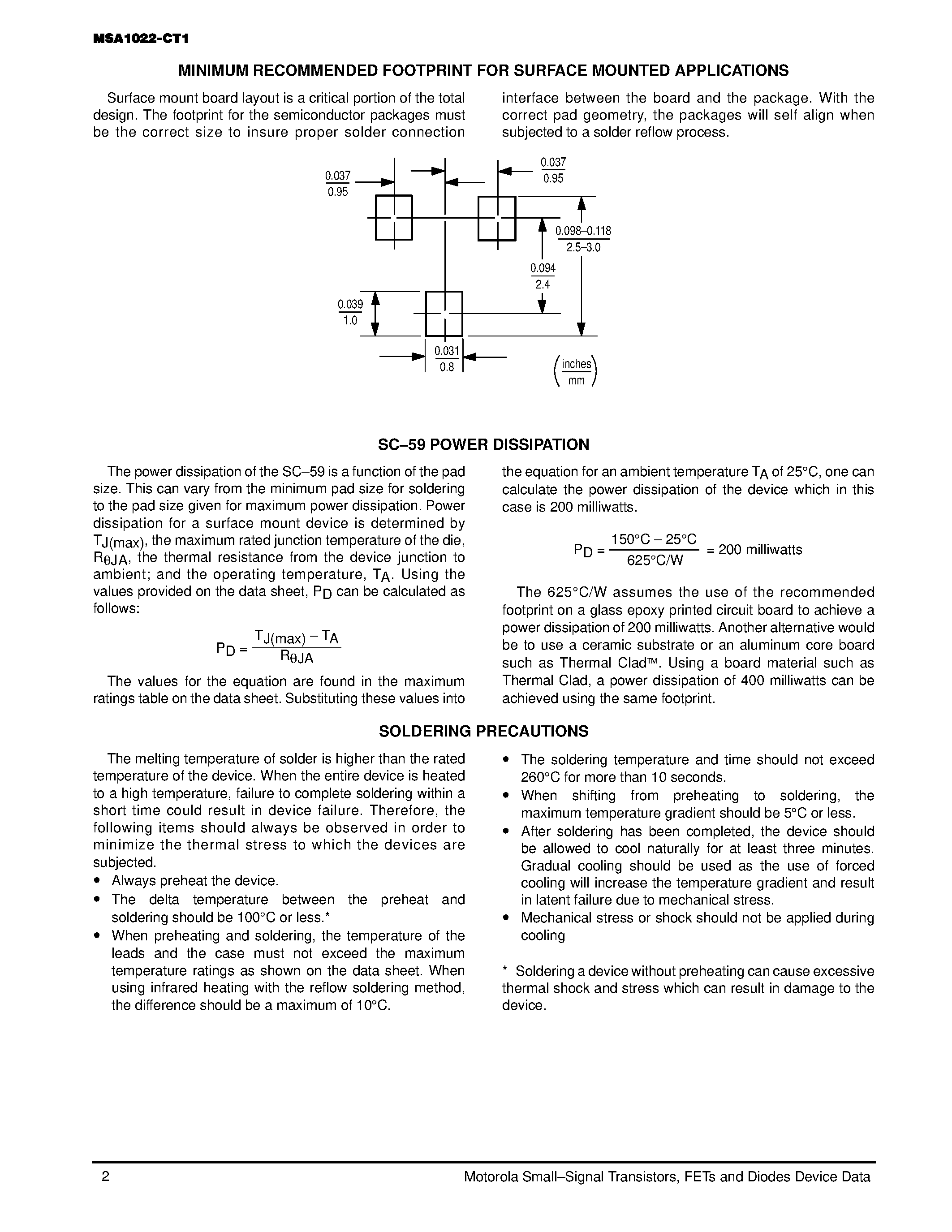 Datasheet MSA1022-CT1 - PNP RF Amplifier Transistor Surface Mount page 2