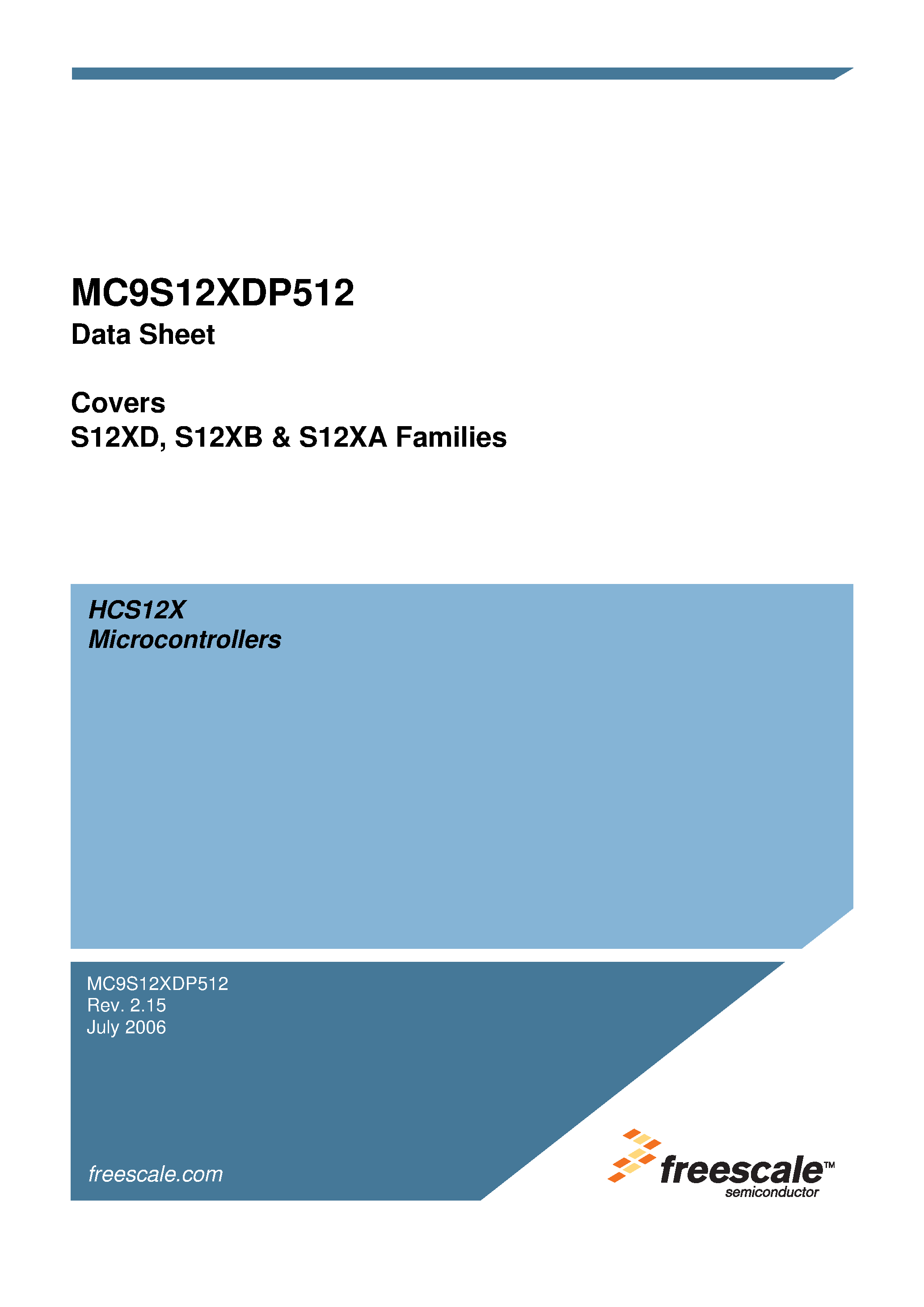 Datasheet MC9S12XDP512 - S12XD & S12XB & S12XA Families page 1