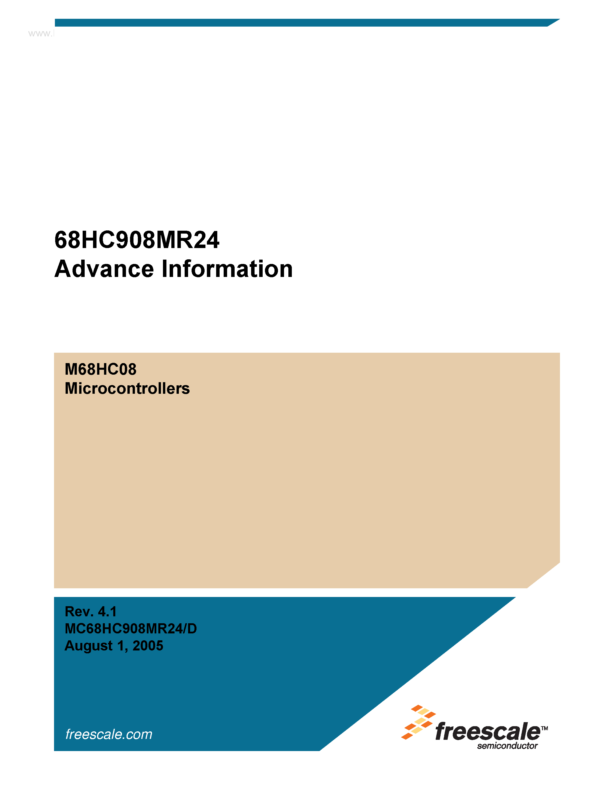 Даташит MC68HC908MR24 - Microcontrollers страница 1