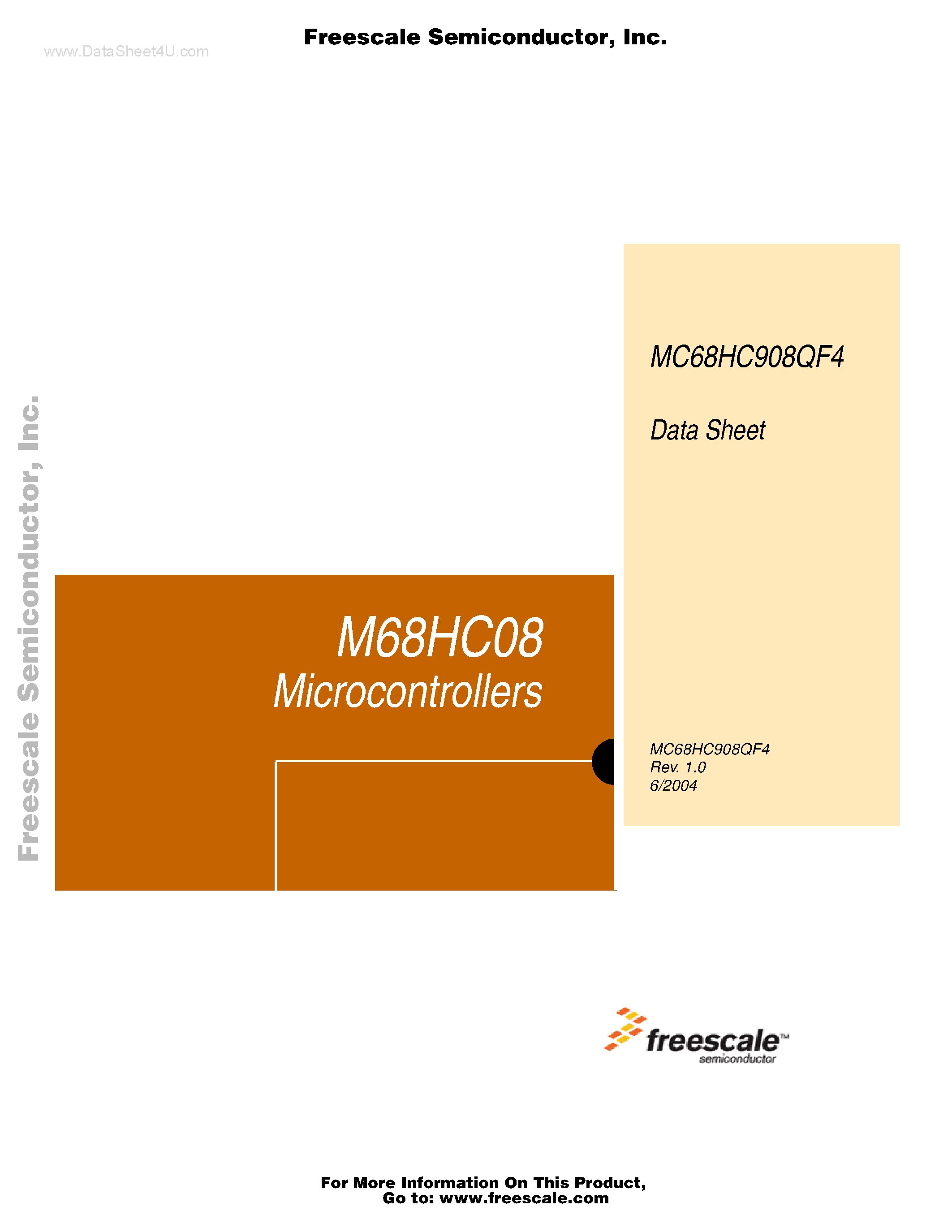 Даташит MC68HC908QF4 - Microcontrollers страница 1