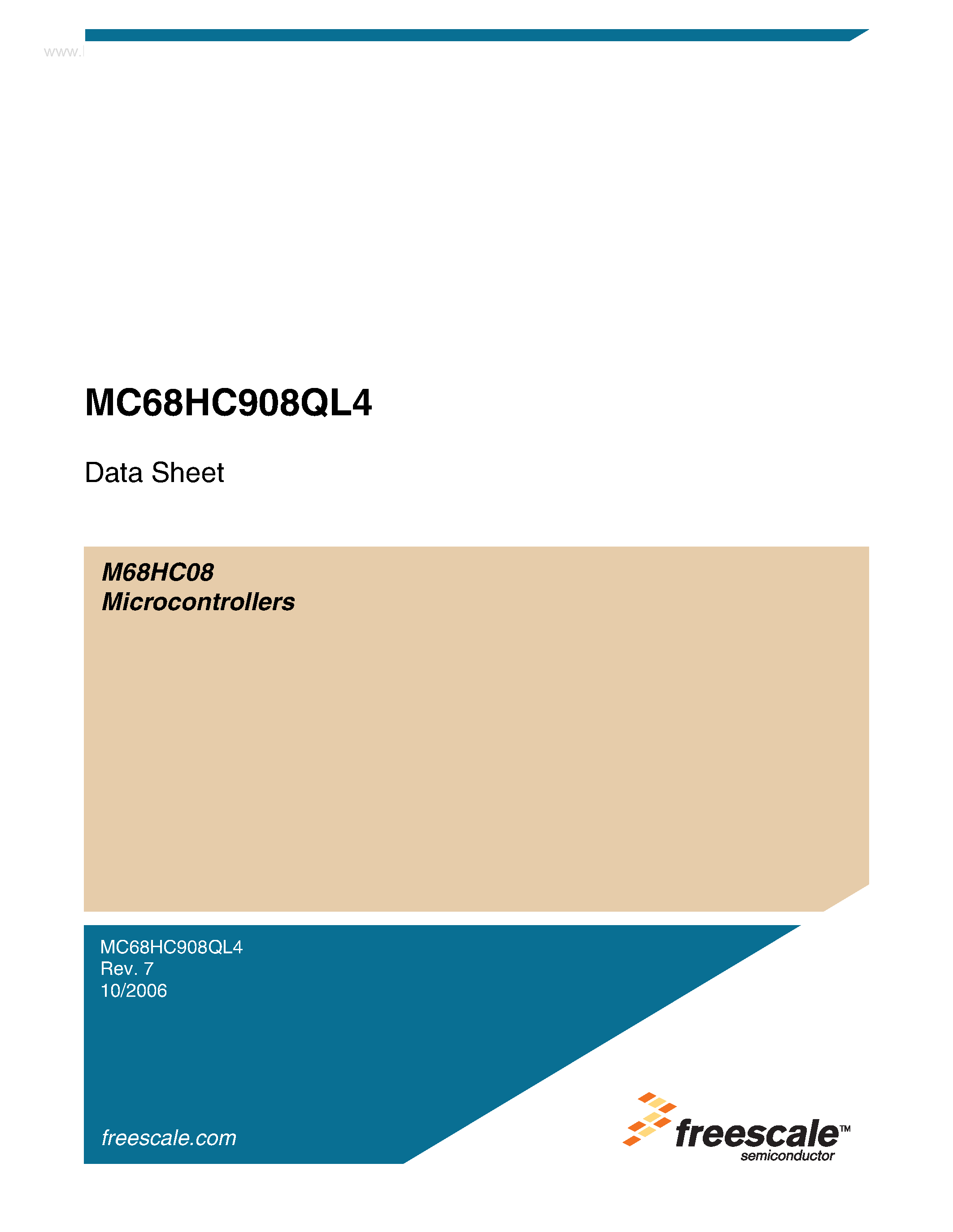 Datasheet MC68HC908QL4 - Microcontrollers page 1